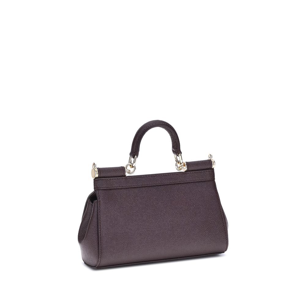 Dolce & Gabbana Braune Kalbsleder Bos Taurus Schultertasche-3