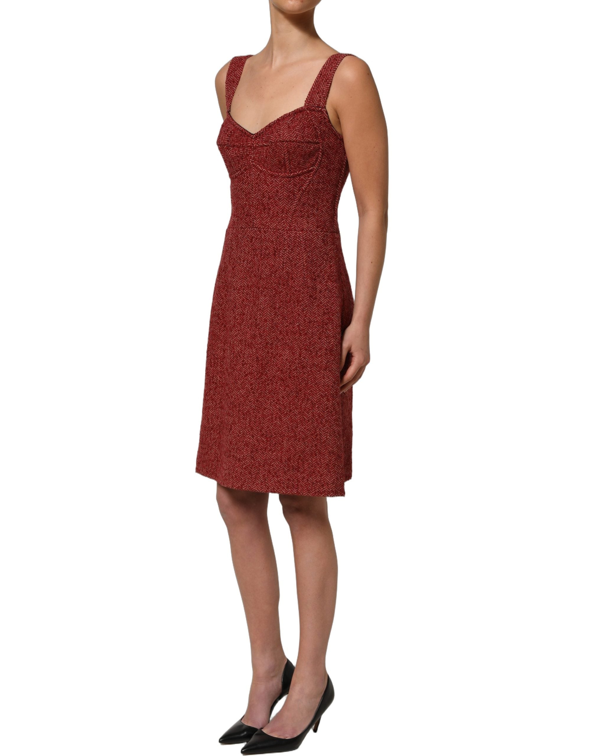 Dolce & Gabbana Mehrfarbiges Tweed-Kleid im Babydoll-Stil mit Gürtel, Mini-Länge-3