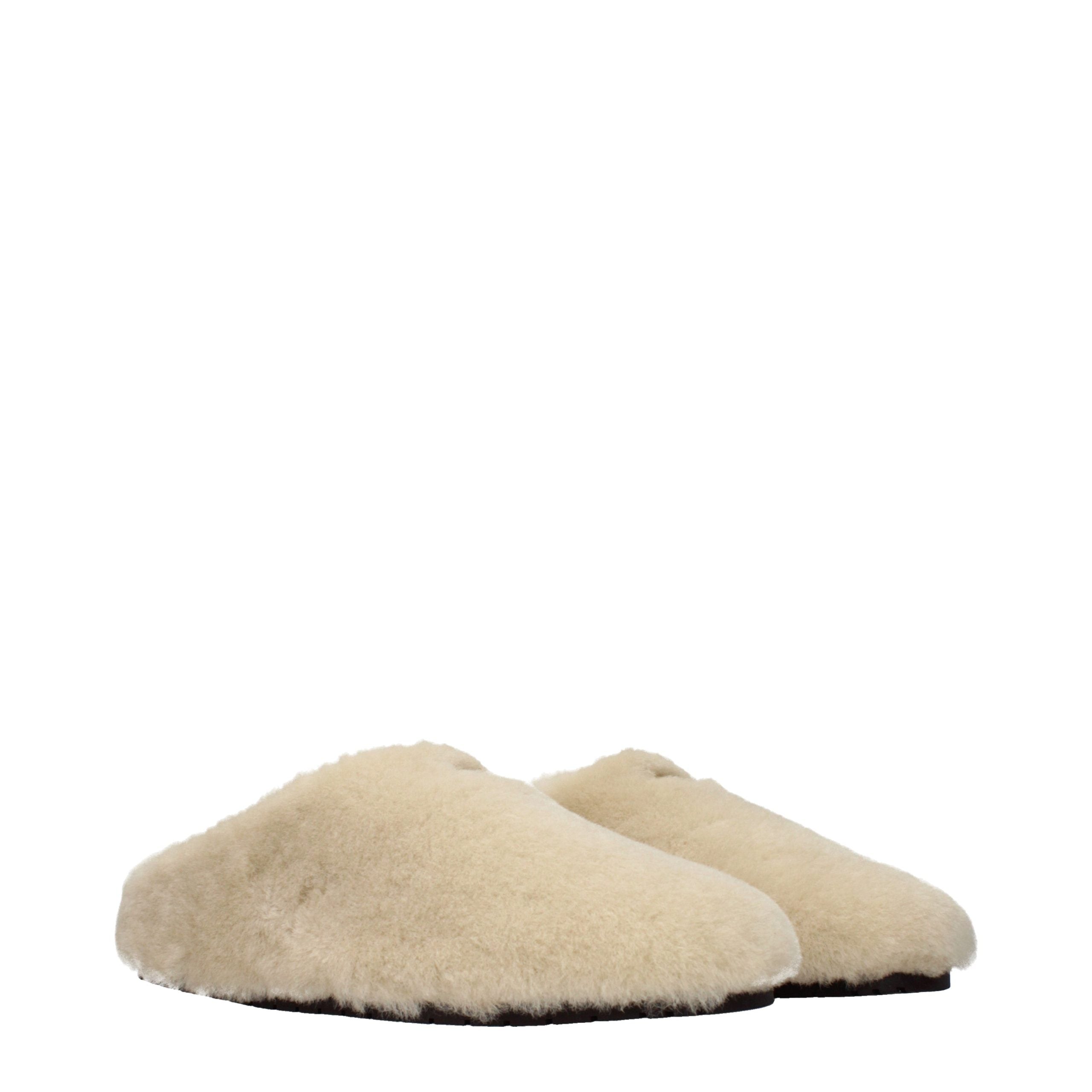 Prada Beige Pelz-Hausschuhe-2