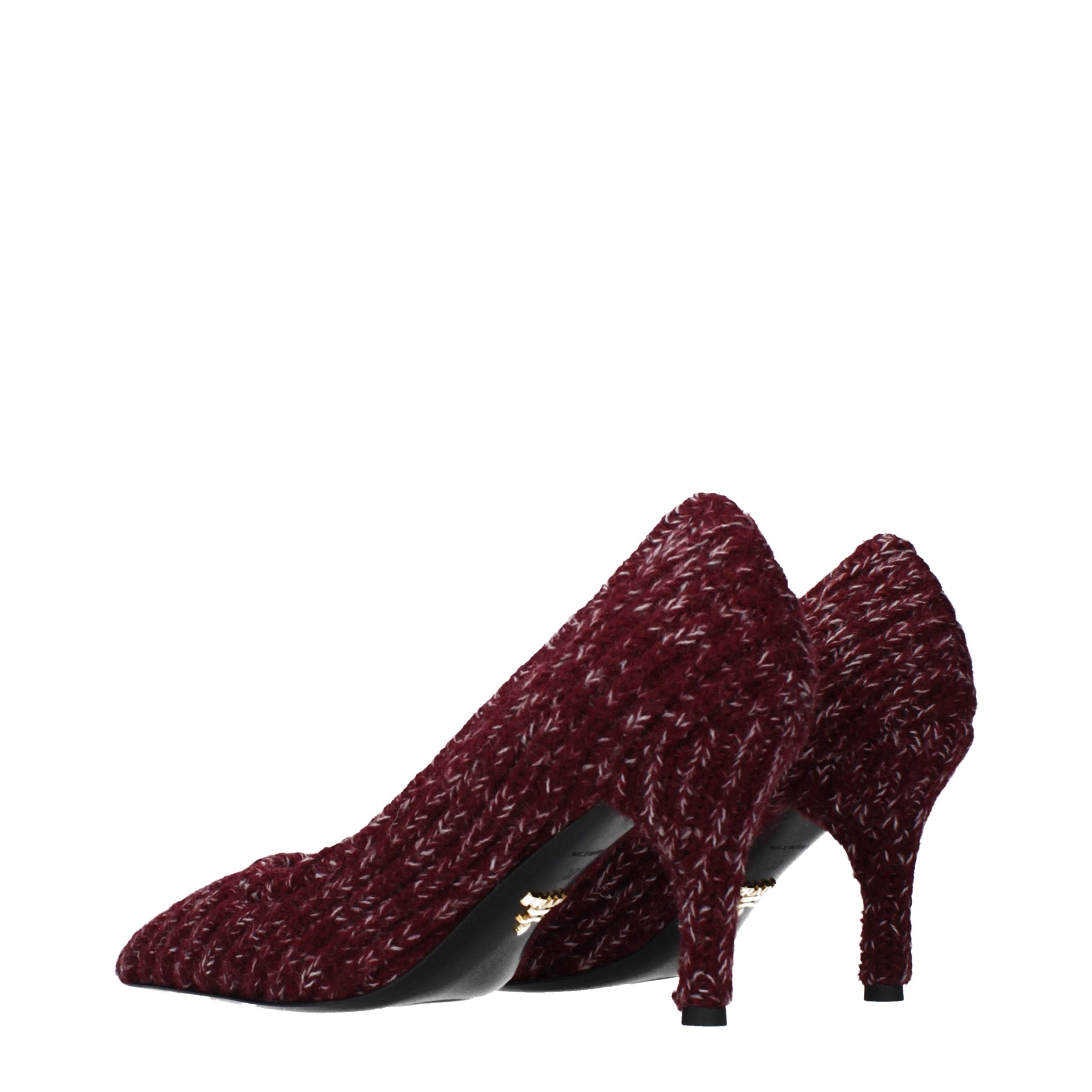Prada Rote Pumps aus Stoff mit mittlerem Absatz-4