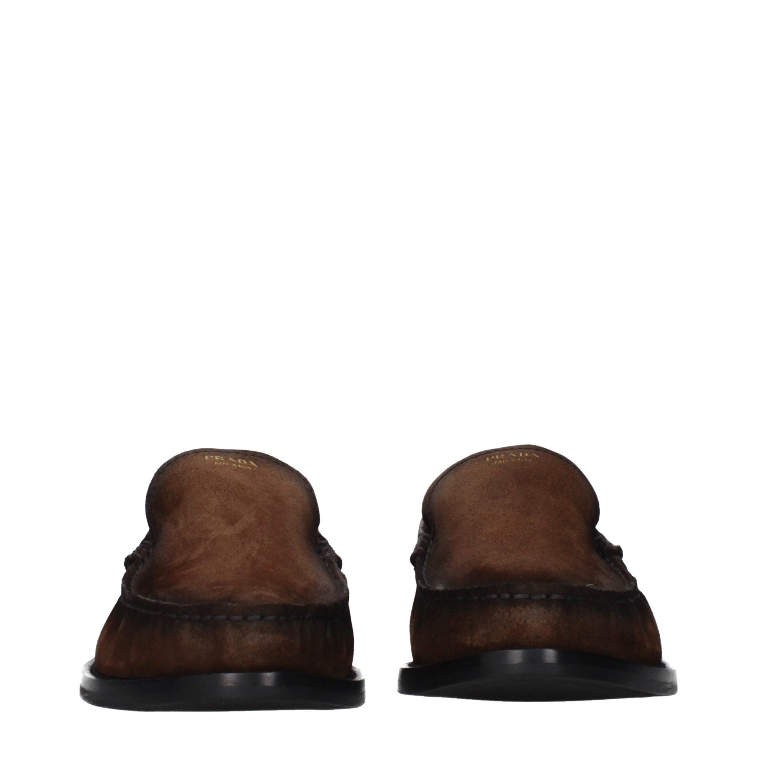 Prada Braune Loafer aus Leder zum Hineinschlüpfen-3