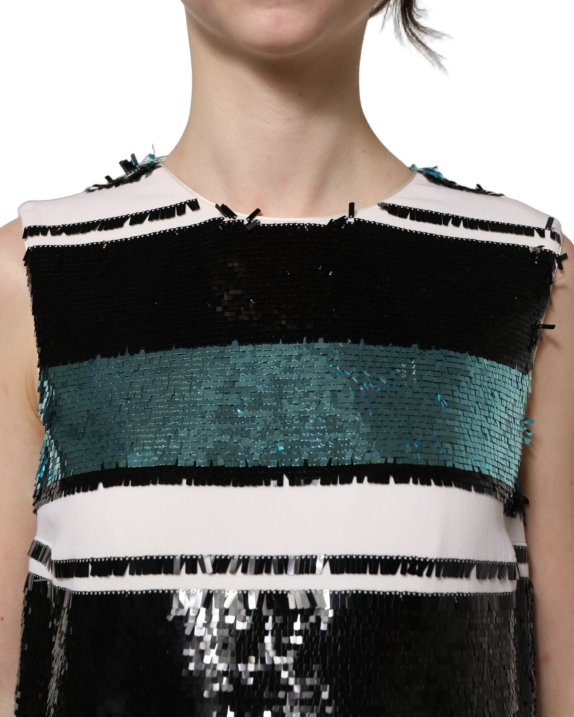Dolce & Gabbana Ärmelloses Shift-Kleid mit mehrfarbigen Pailletten-6