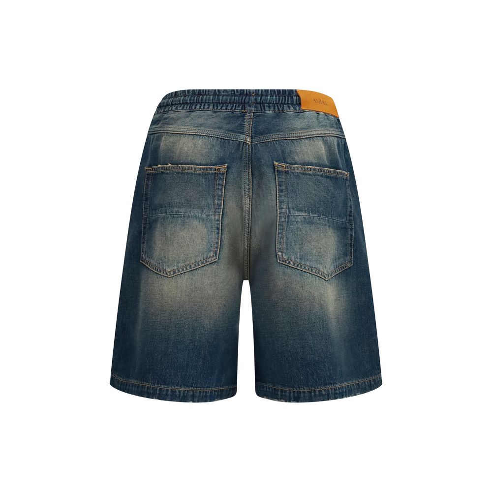 Amiri Blaue Baumwoll-Bermudashorts-2
