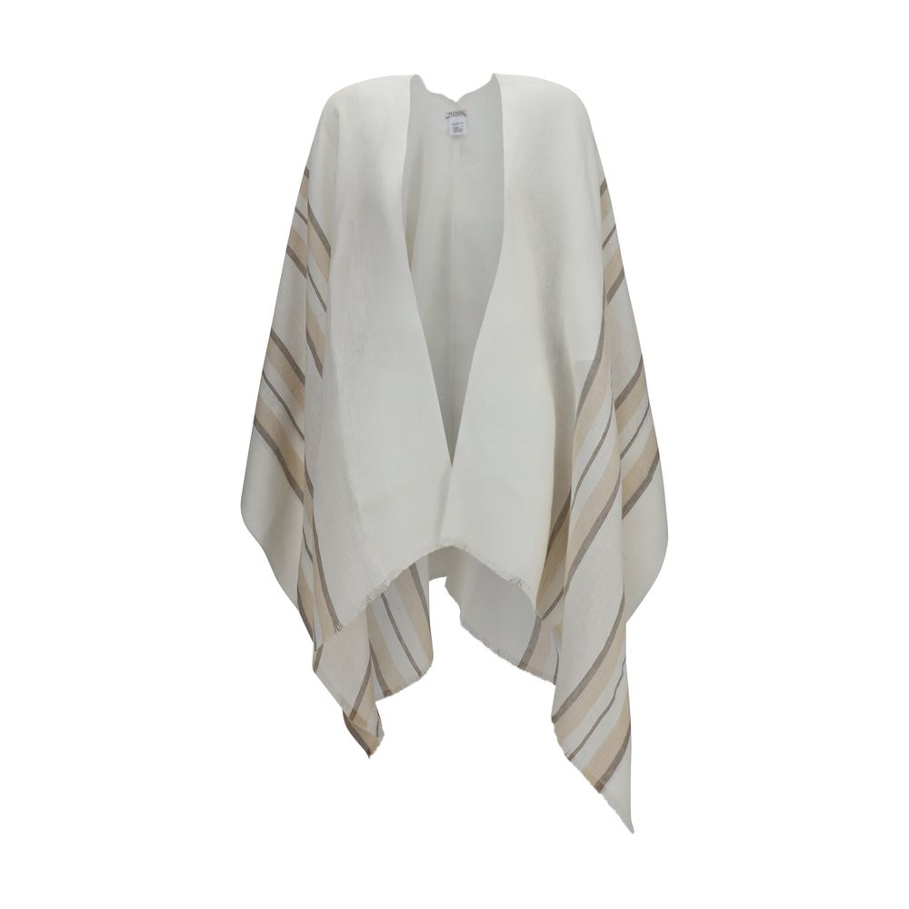 Brunello Cucinelli Beige Leinenponcho-1
