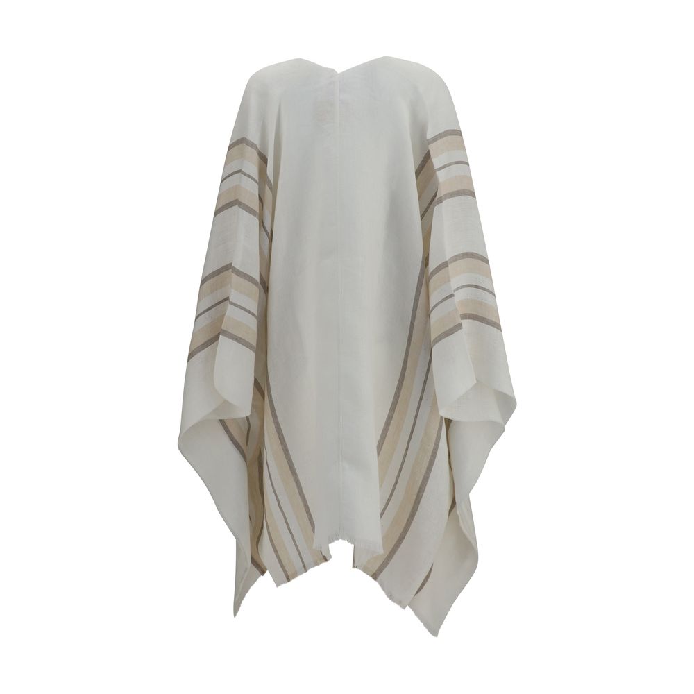 Brunello Cucinelli Beige Leinenponcho-2