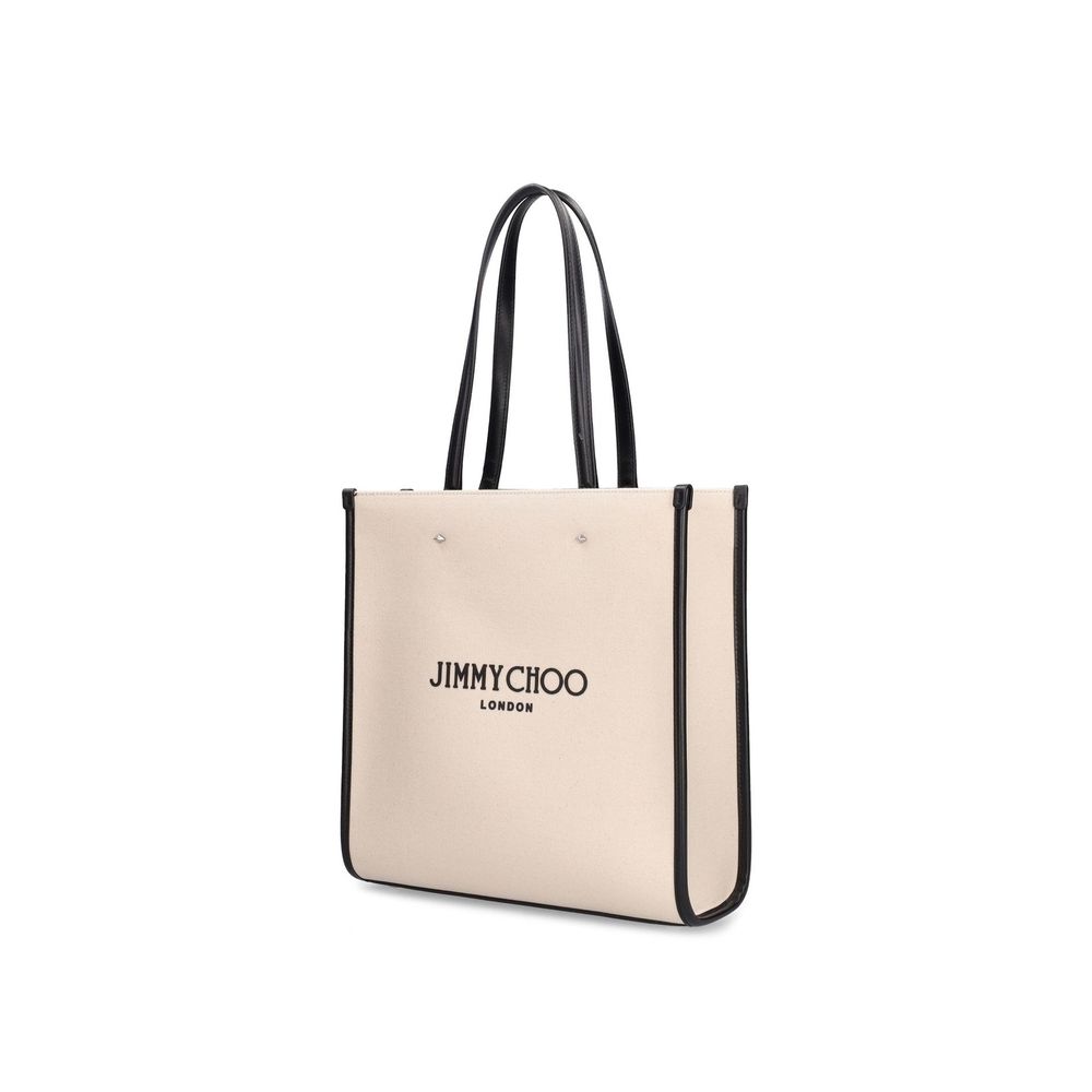 Jimmy Choo Beige Canvas Tote Bag-2