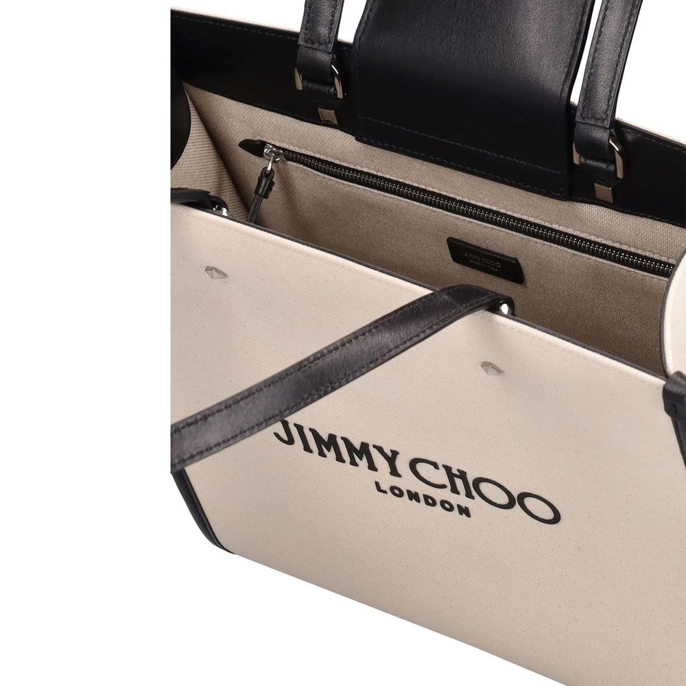 Jimmy Choo Beige Canvas Tote Bag-4