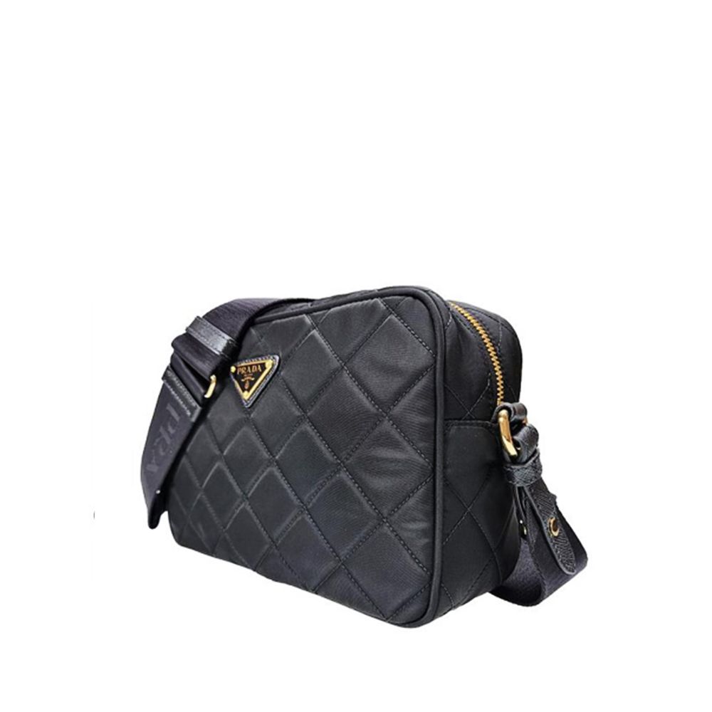 Prada Schwarze Bos Taurus Kalbsleder Schultertasche-2
