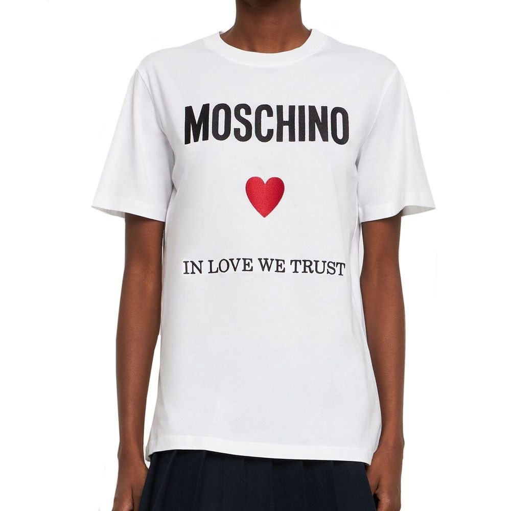 Moschino Couture Weißes Baumwoll-T-Shirt-2