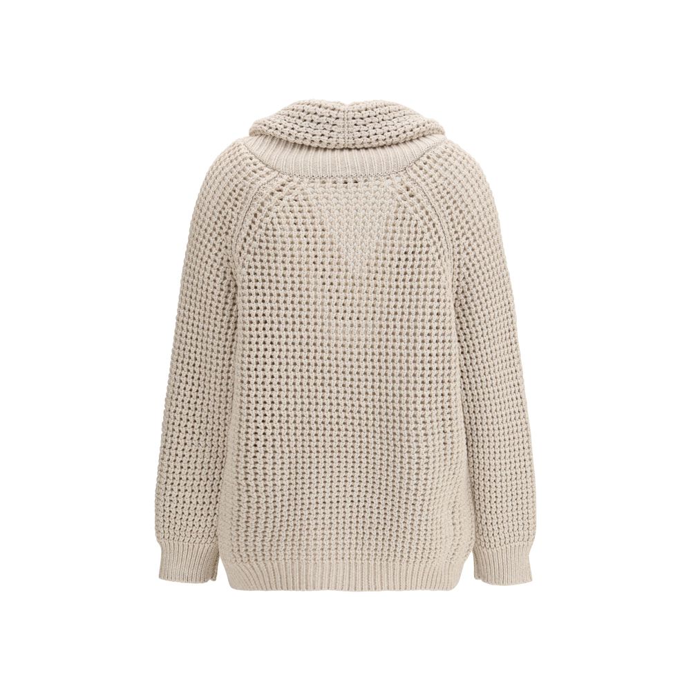 Brunello Cucinelli Beige Cotton Cardigan-2