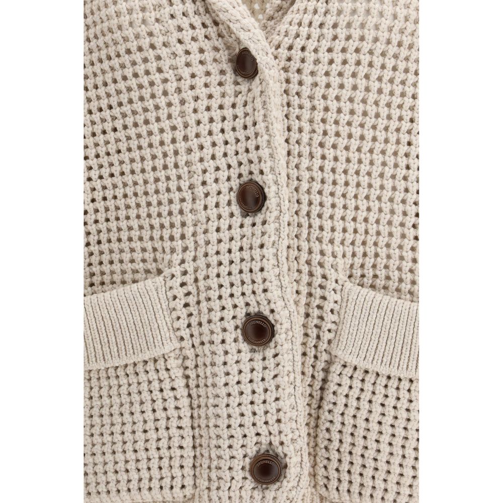 Brunello Cucinelli Beige Cotton Cardigan-3