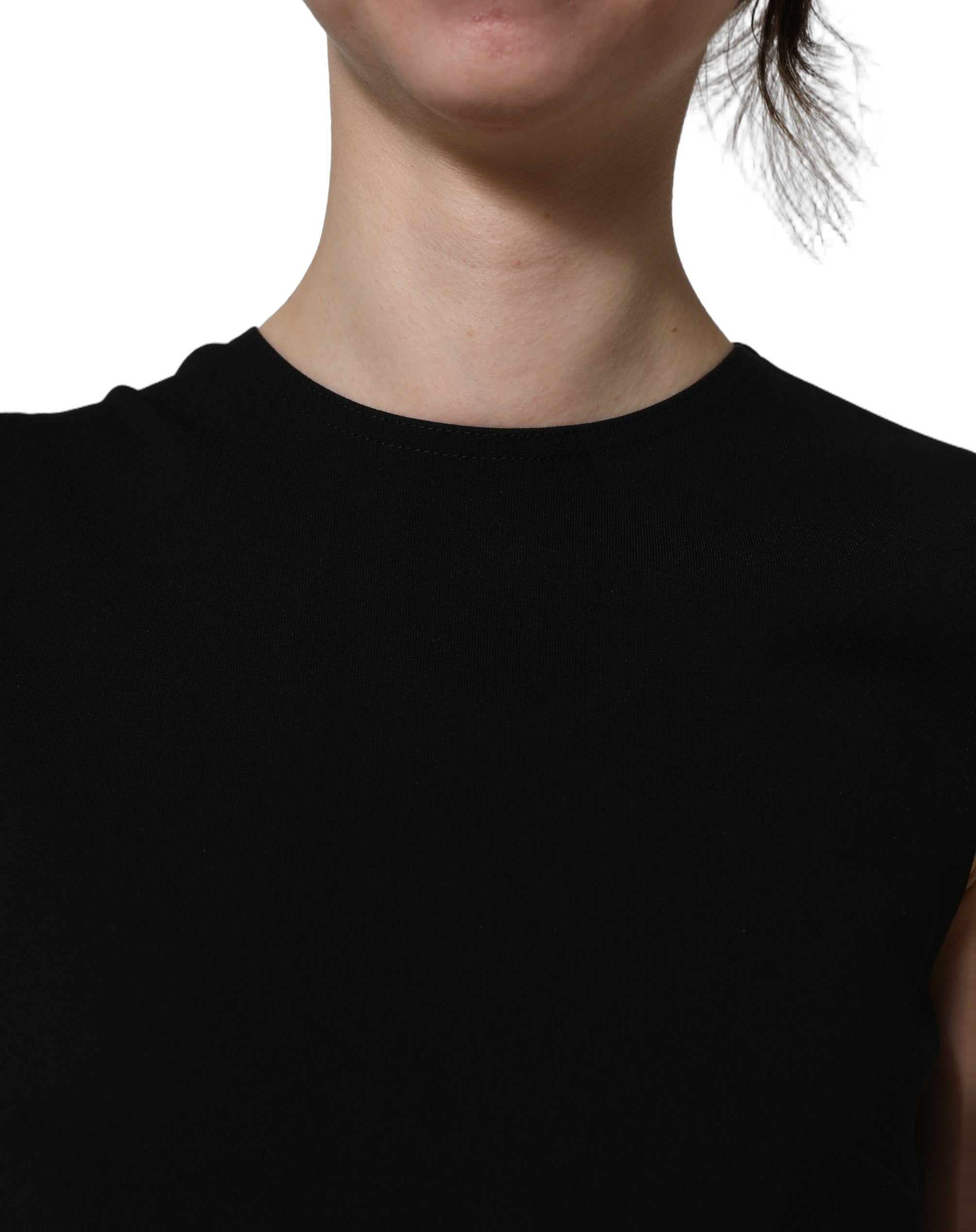 Dolce & Gabbana Schwarzes Maxikleid ohne Ärmel mit Cut-Out-Detail-5