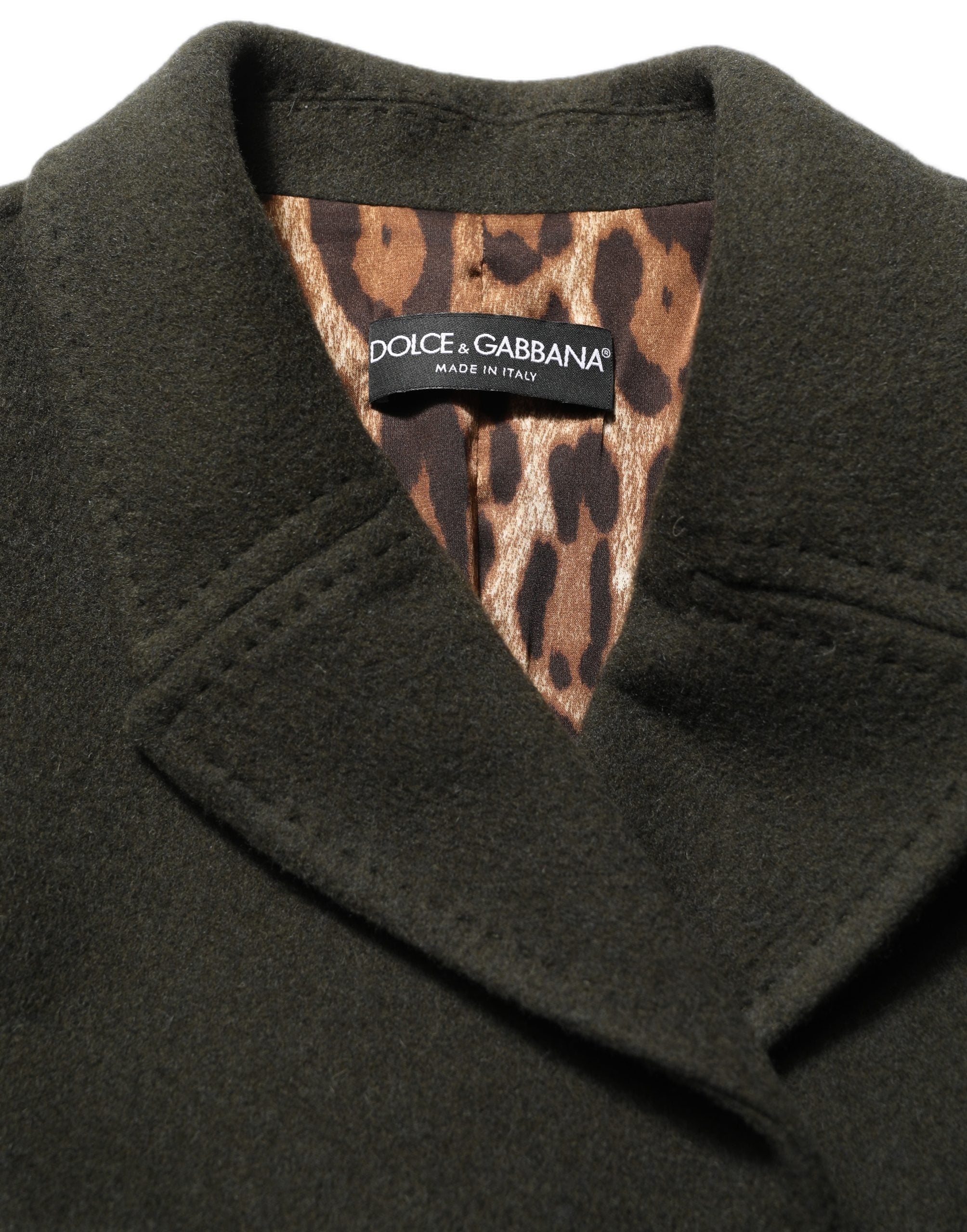 Dolce & Gabbana Dunkelgrüner Zweireihiger Kurzmantel-1