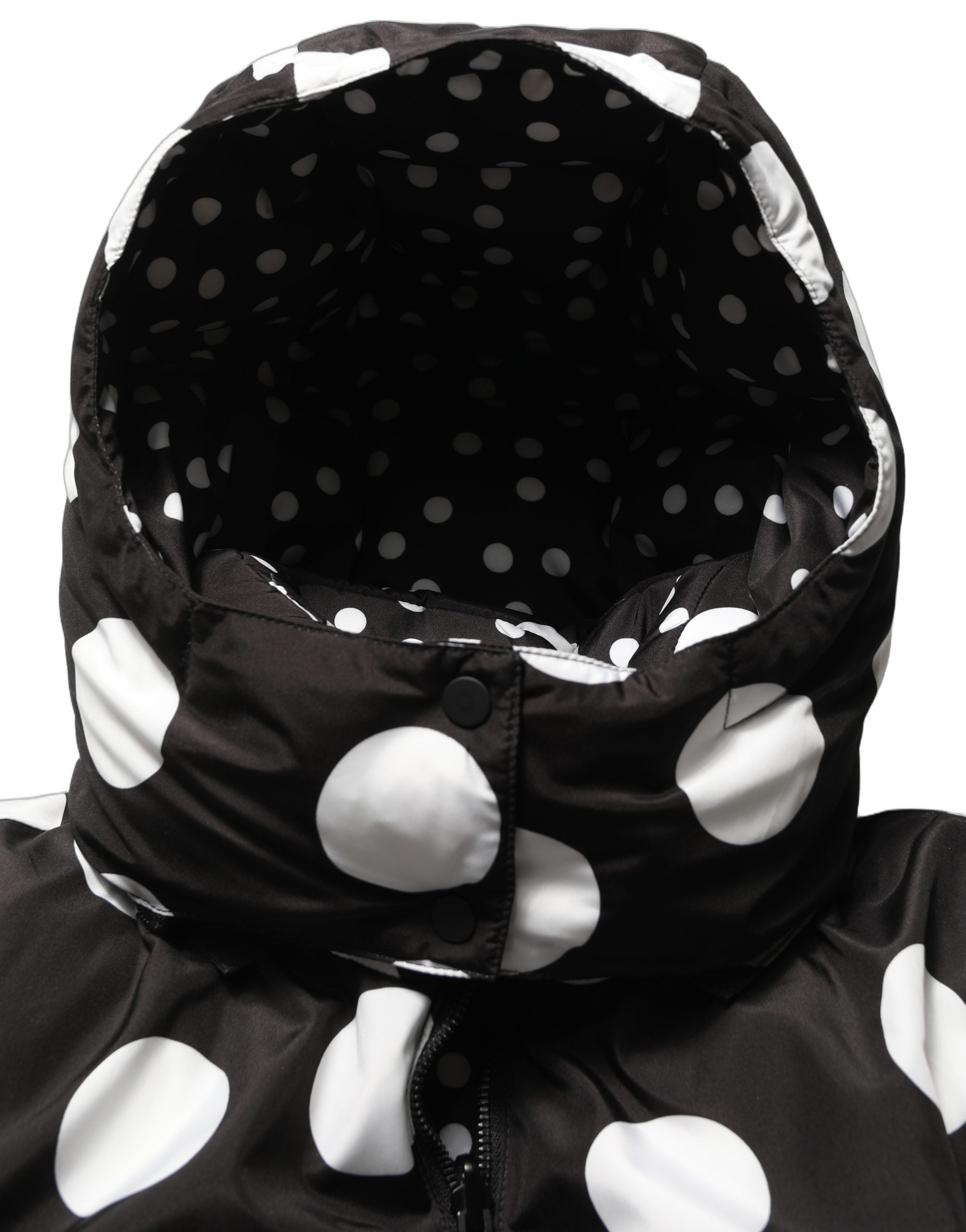 Dolce & Gabbana Kapuzenblousonjacke mit schwarz-weißen Polka Dots-1