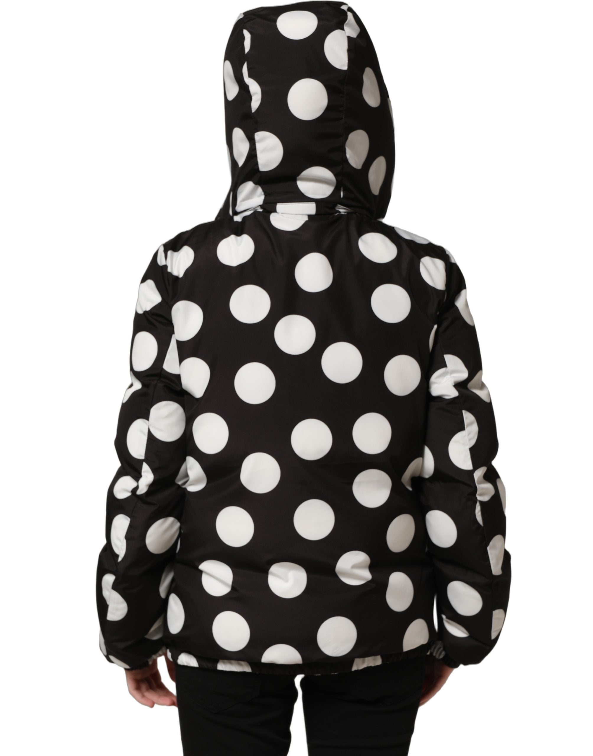 Dolce & Gabbana Kapuzenblousonjacke mit schwarz-weißen Polka Dots-5