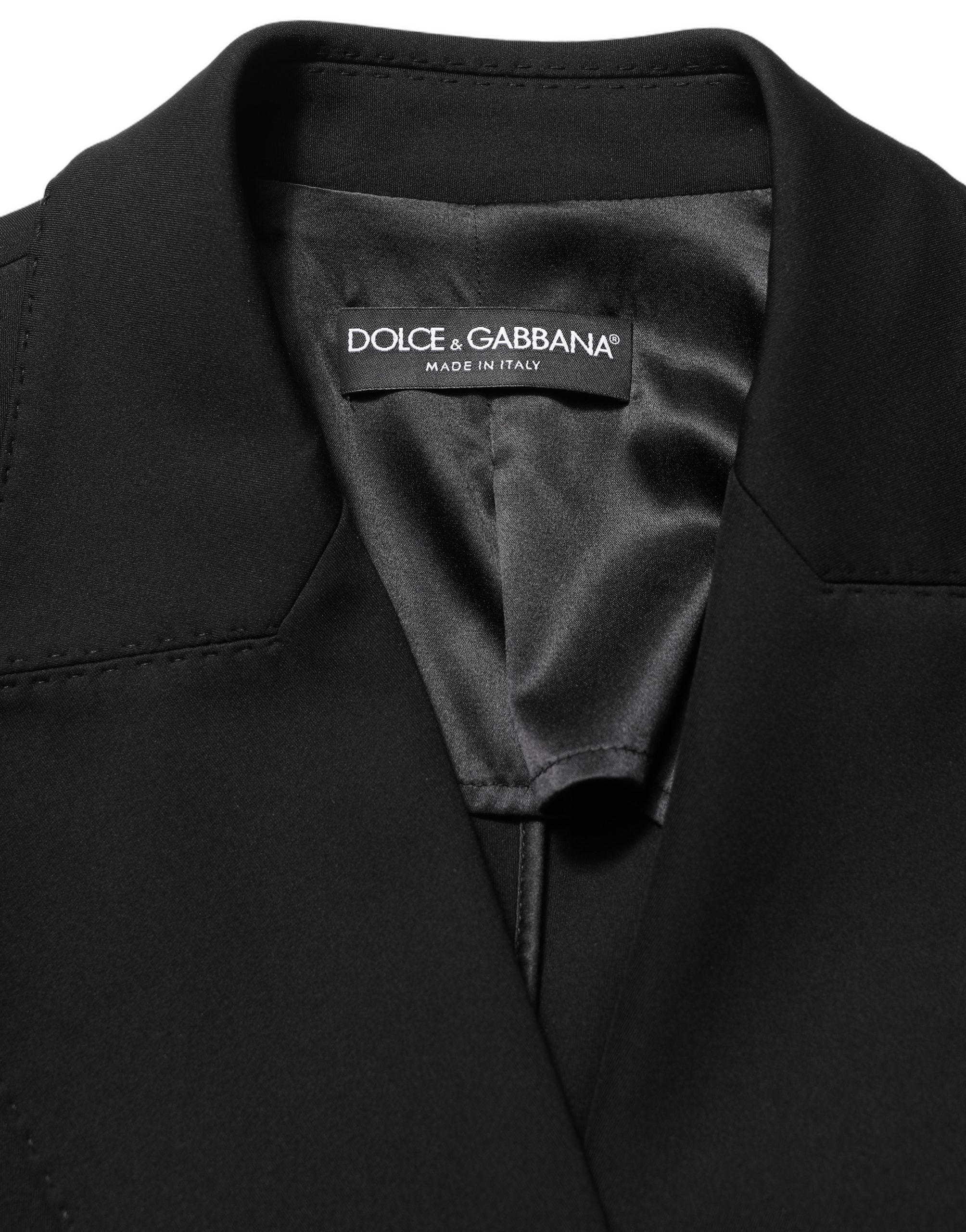 Dolce & Gabbana Schwarzer Krepp-Blazer im Double-Breasted-Stil-1