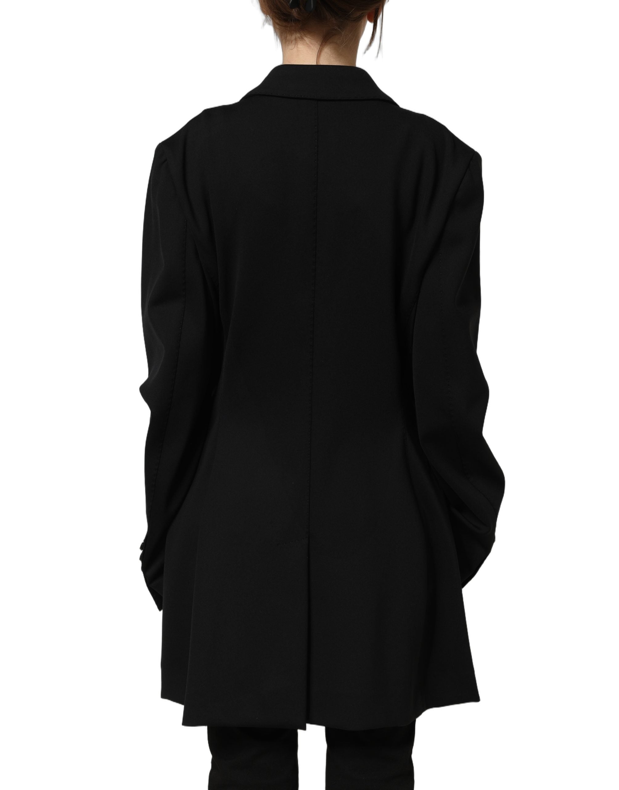 Dolce & Gabbana Schwarzer Krepp-Blazer im Double-Breasted-Stil-5