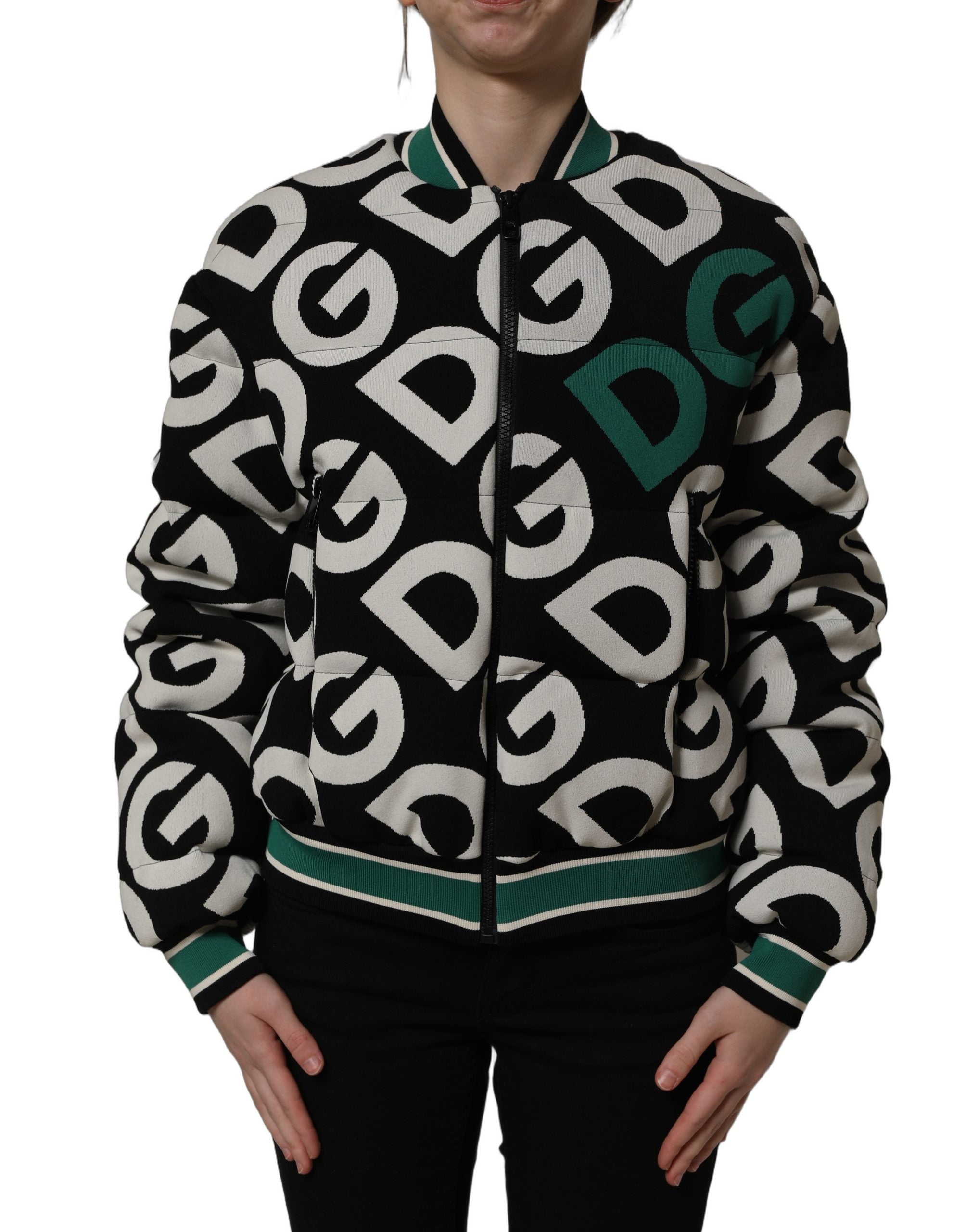 Dolce & Gabbana Multicolor Logo Bomberjacke mit durchgehendem Reißverschluss-3