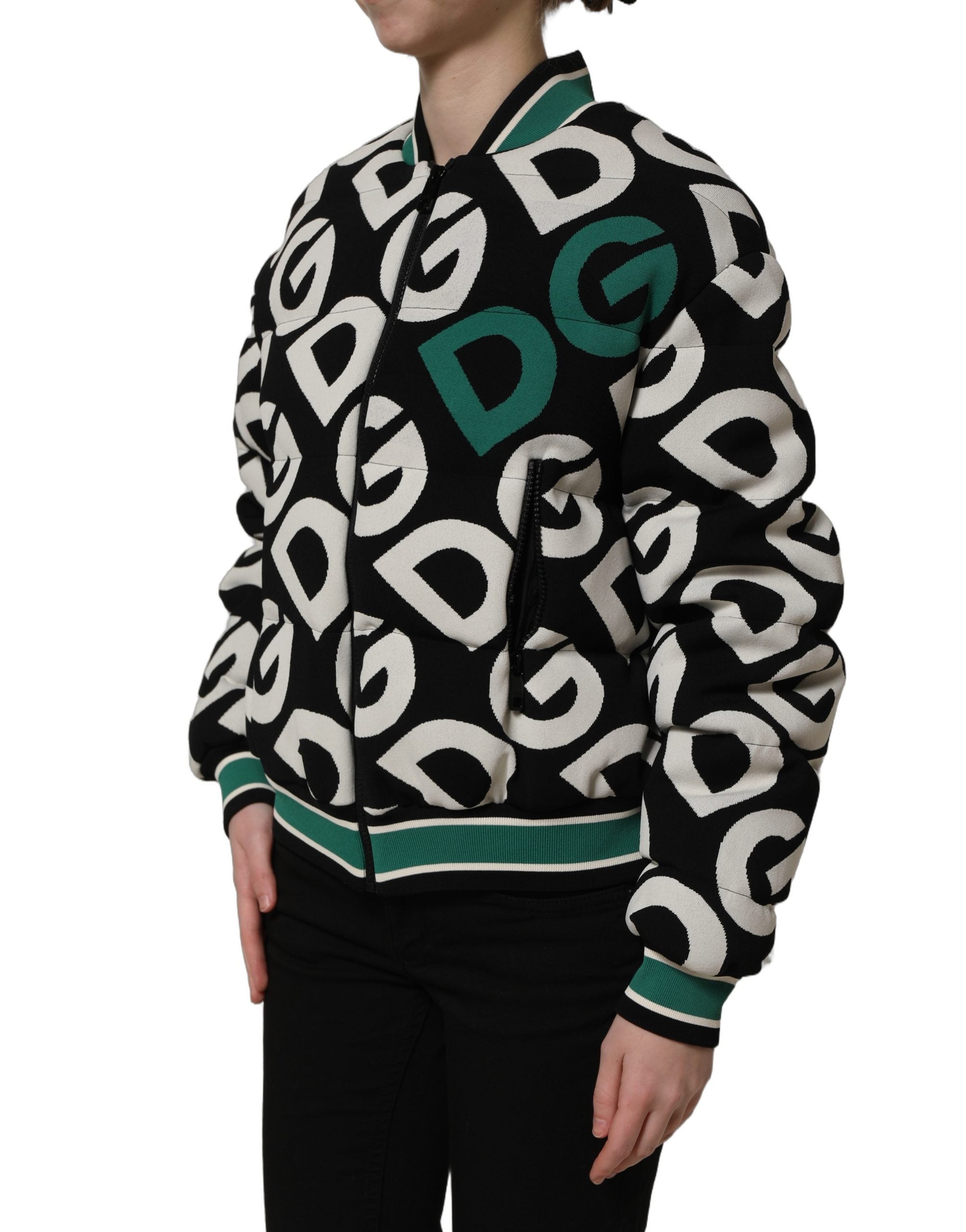 Dolce & Gabbana Multicolor Logo Bomberjacke mit durchgehendem Reißverschluss-4