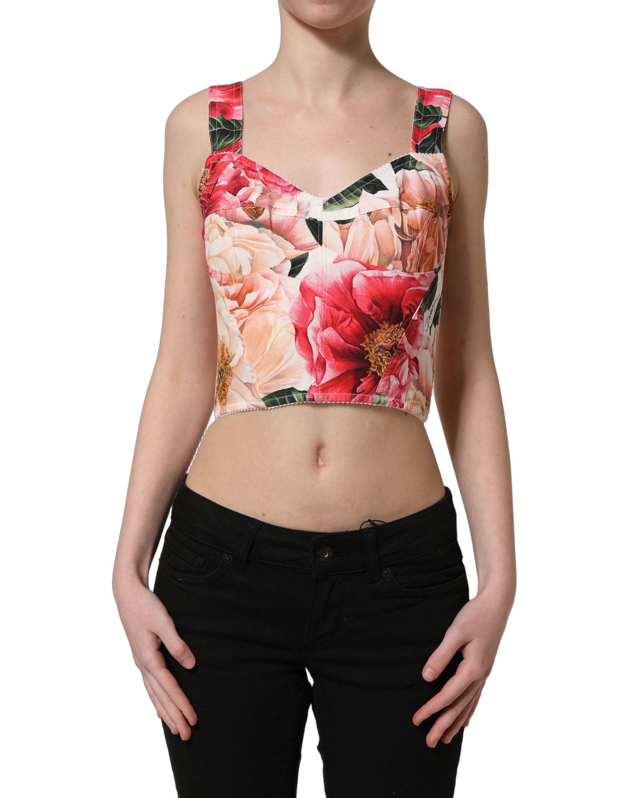 Dolce & Gabbana Bustier-Top mit Blumenprint in Multicolor-2