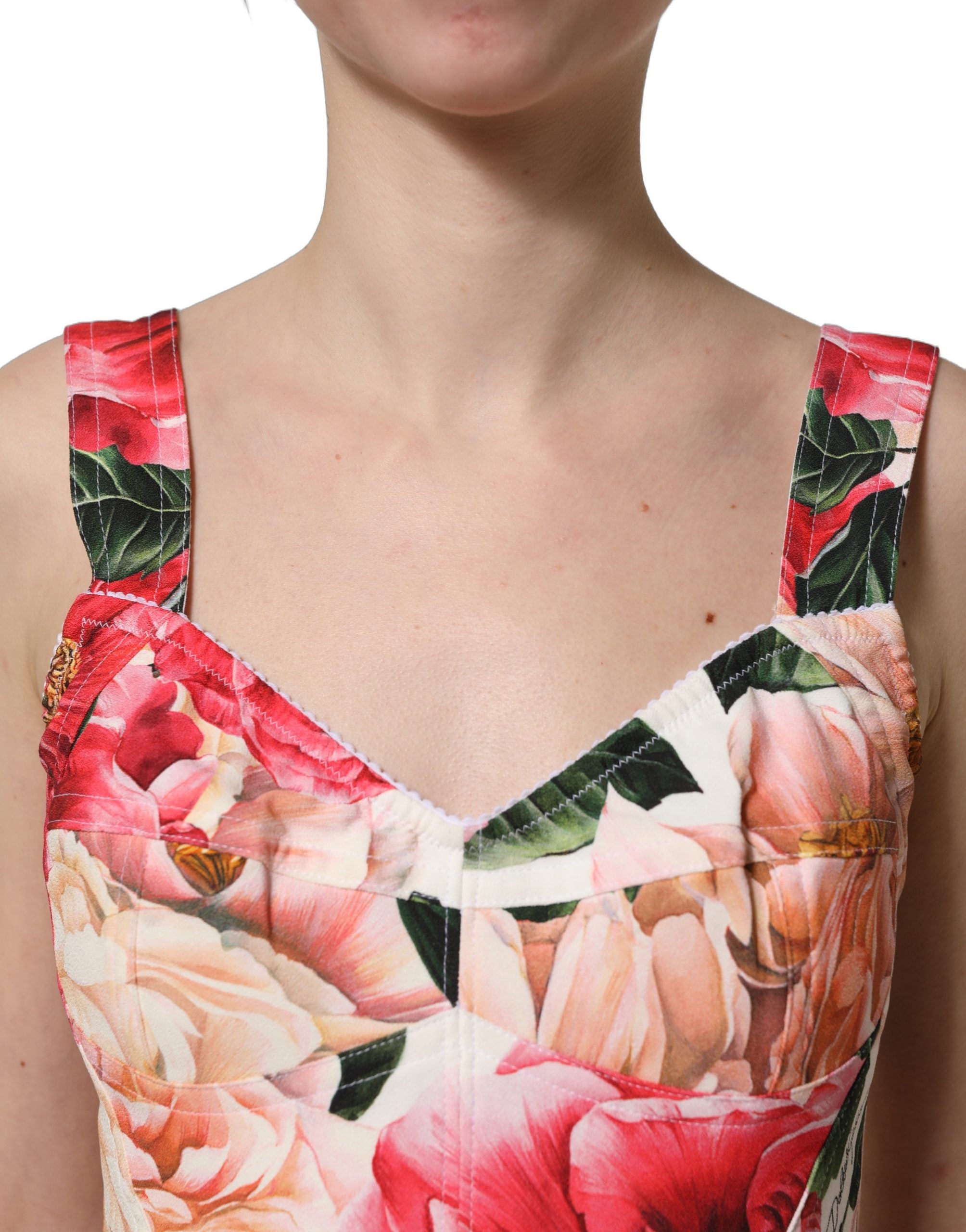 Dolce & Gabbana Bustier-Top mit Blumenprint in Multicolor-6