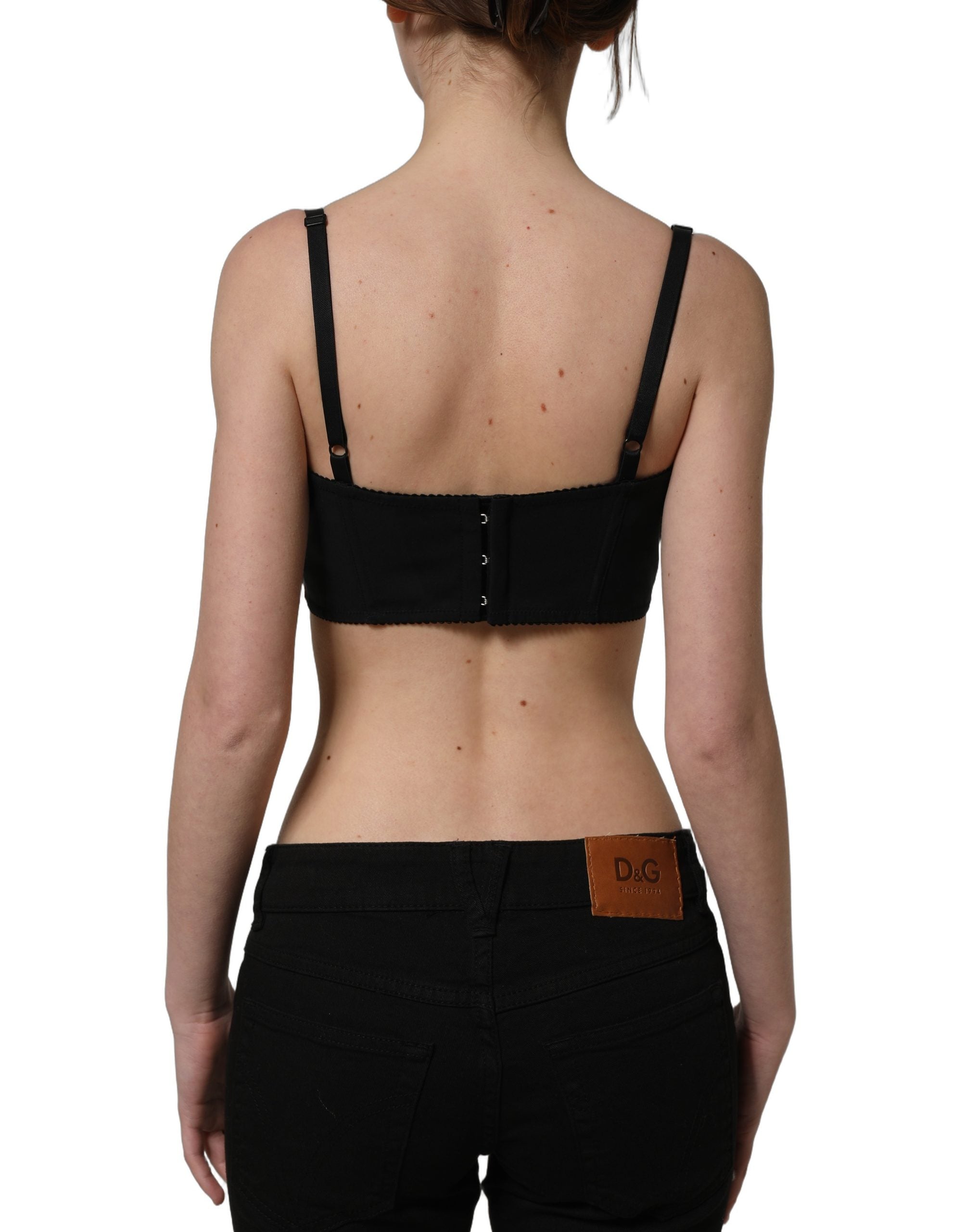 Dolce & Gabbana Rotes Bustier-Top aus Polyester-Satin, Cropped-4