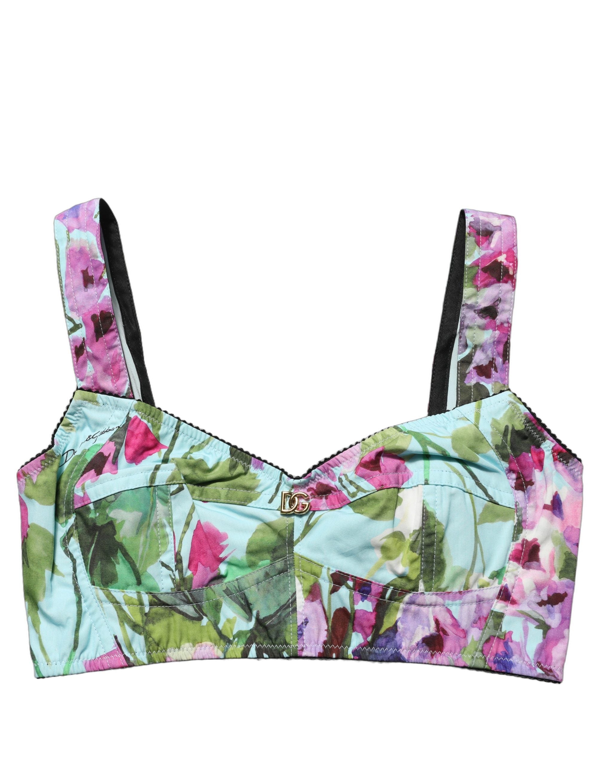 Dolce & Gabbana Bustier-Top mit Blumenprint in Multicolor-3