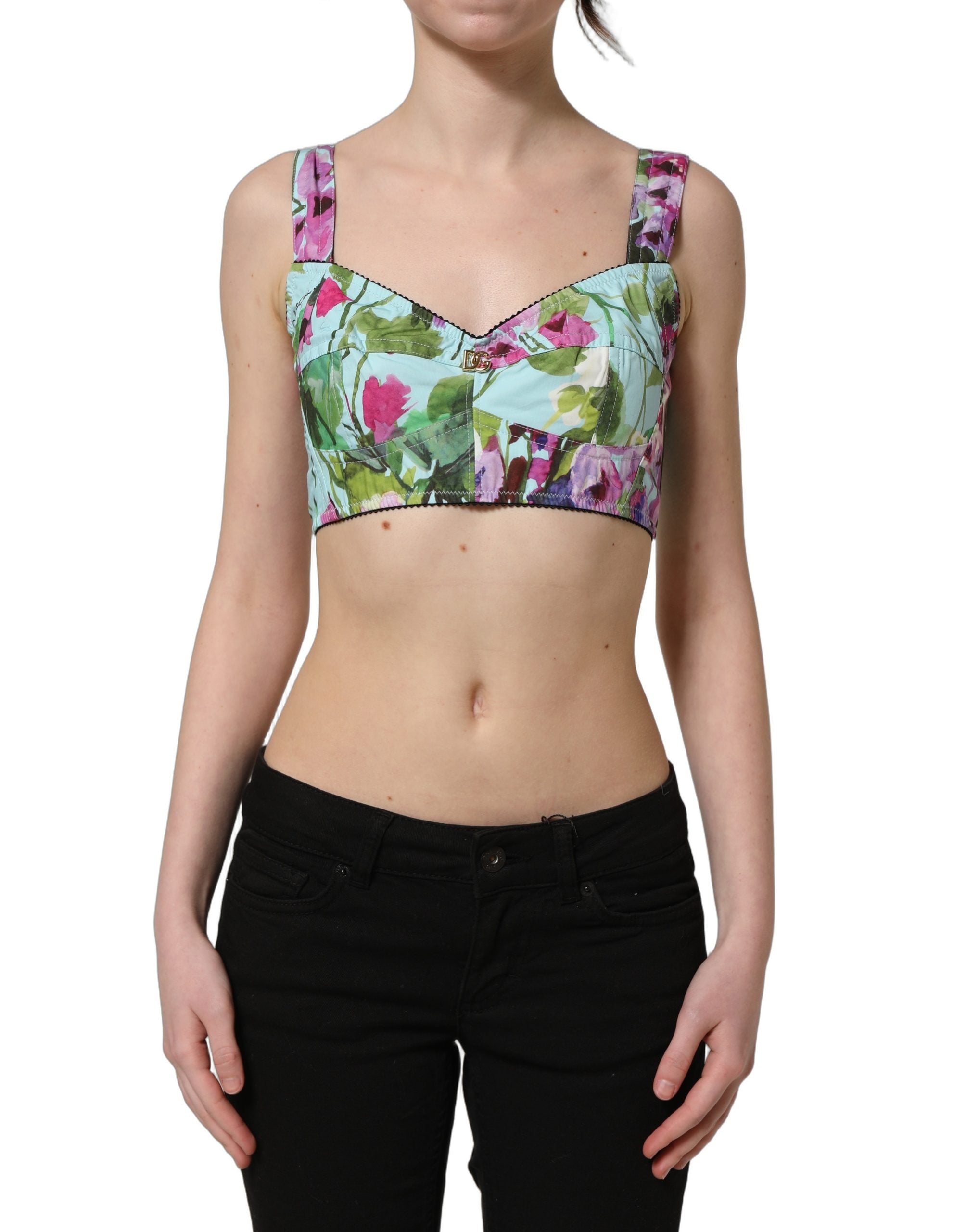 Dolce & Gabbana Bustier-Top mit Blumenprint in Multicolor-5