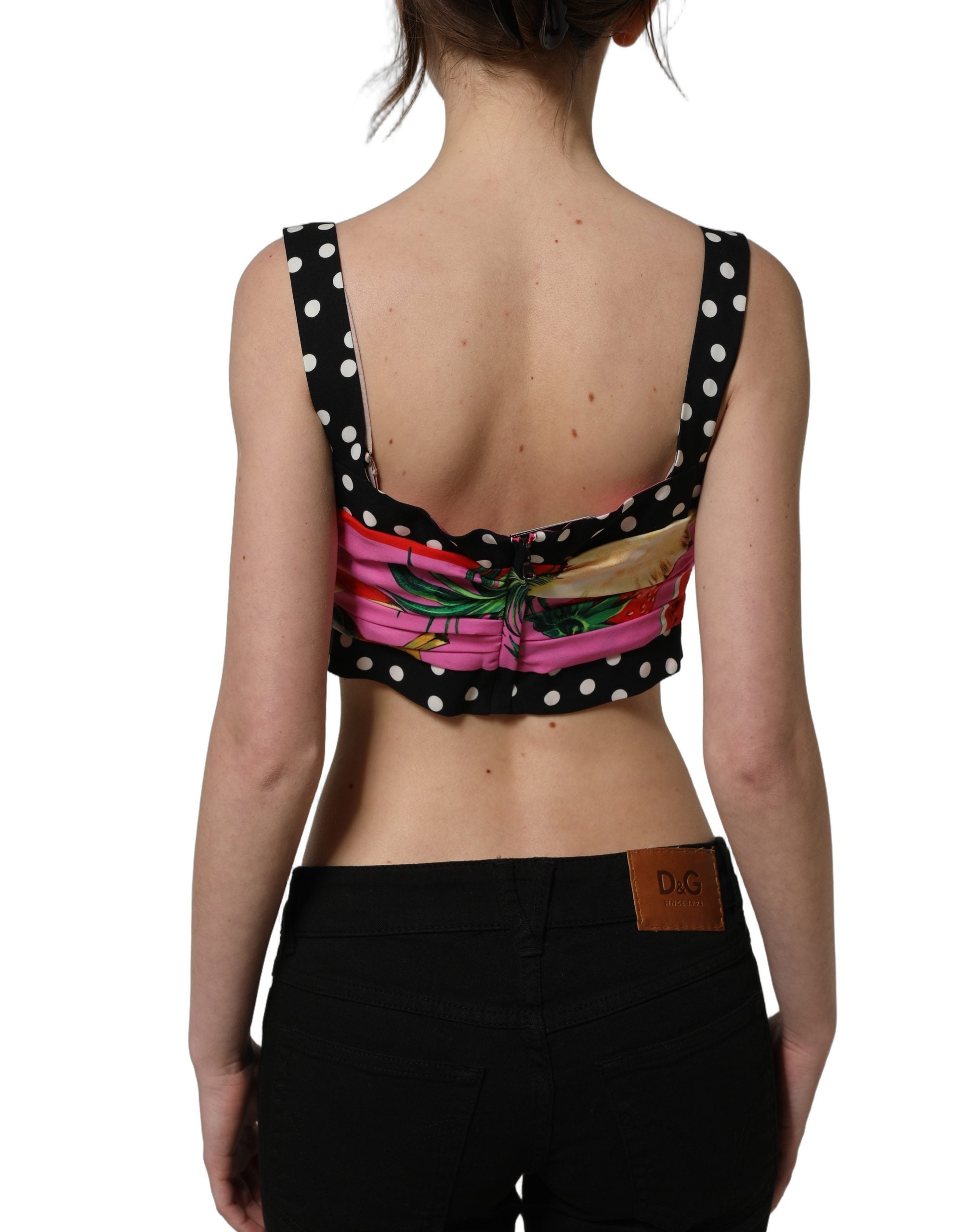 Dolce & Gabbana Mehrfarbiges Seiden-Bustier-Top im Corsagen-Stil-6