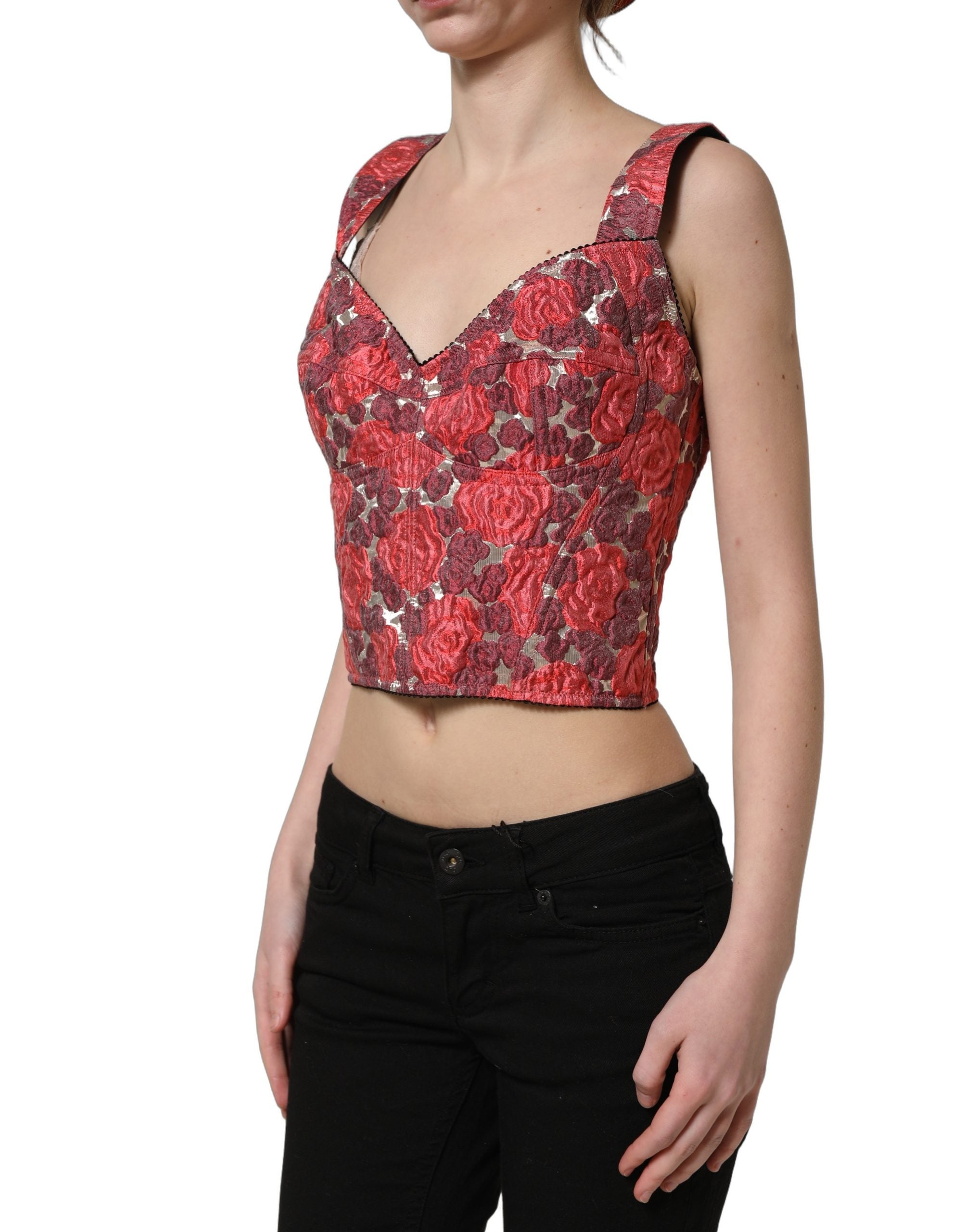 Dolce & Gabbana Bustier-Top mit Blumenprint in Multicolor-4