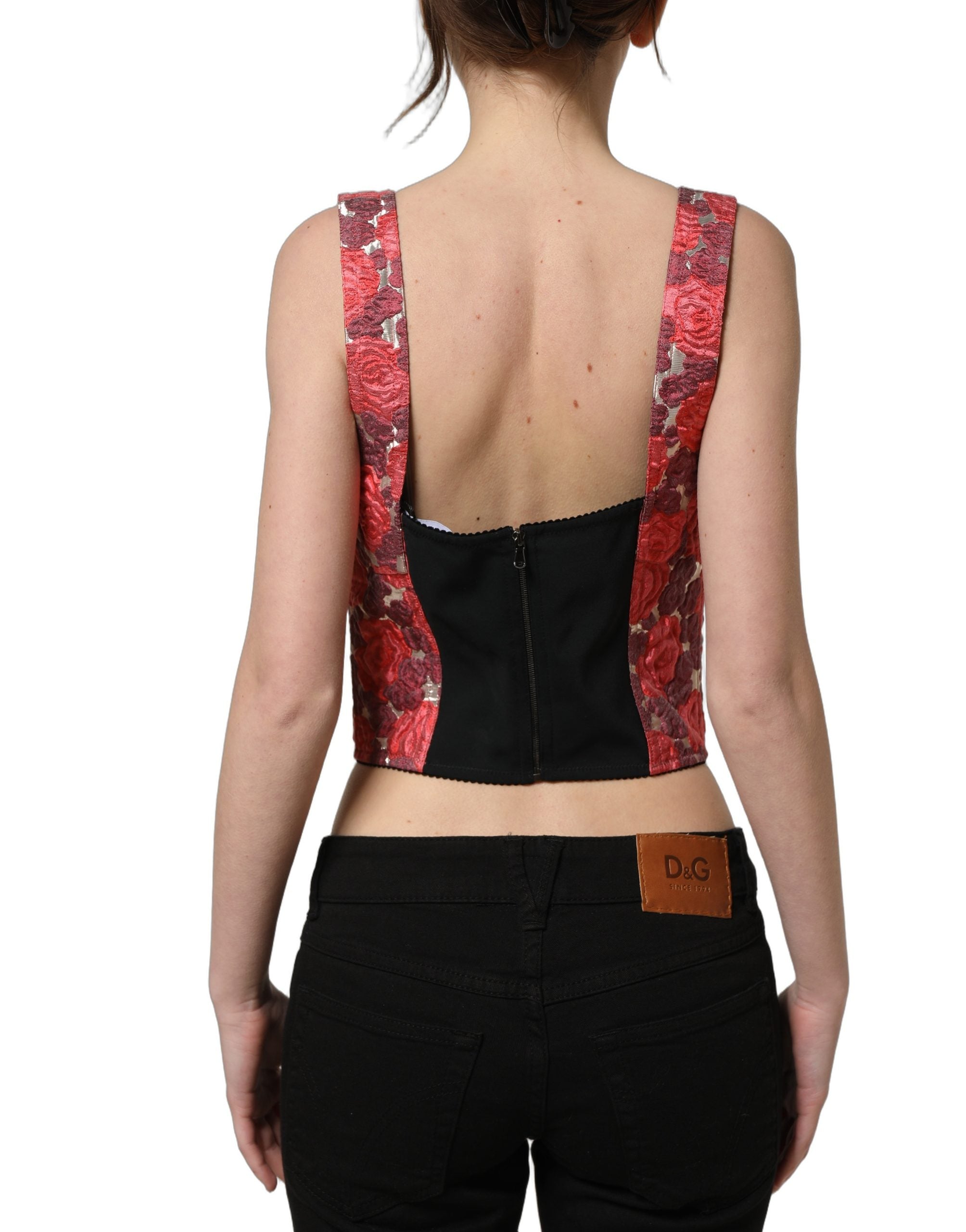Dolce & Gabbana Bustier-Top mit Blumenprint in Multicolor-6