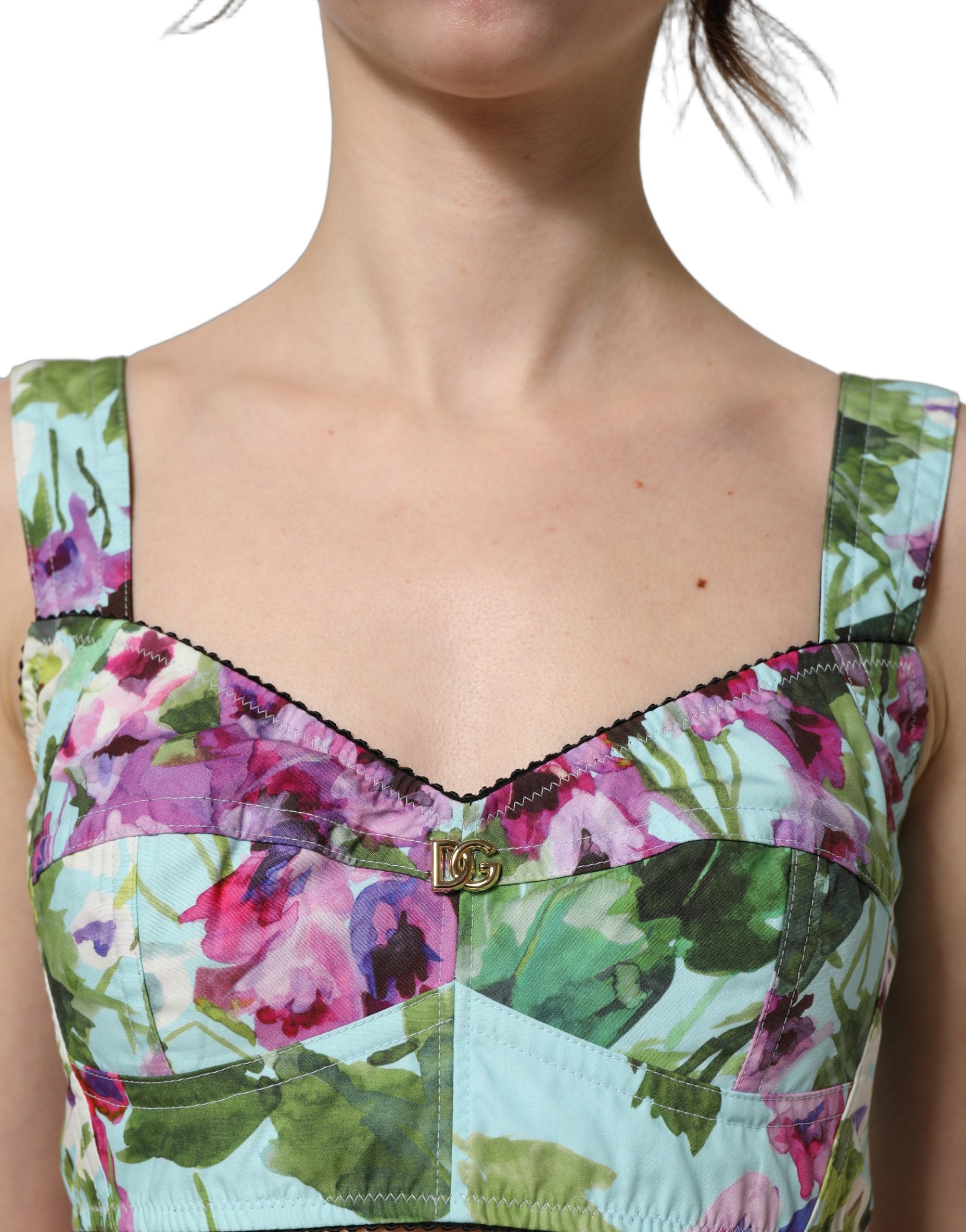 Dolce & Gabbana Bustier-Top mit Blumenprint in Multicolor-2
