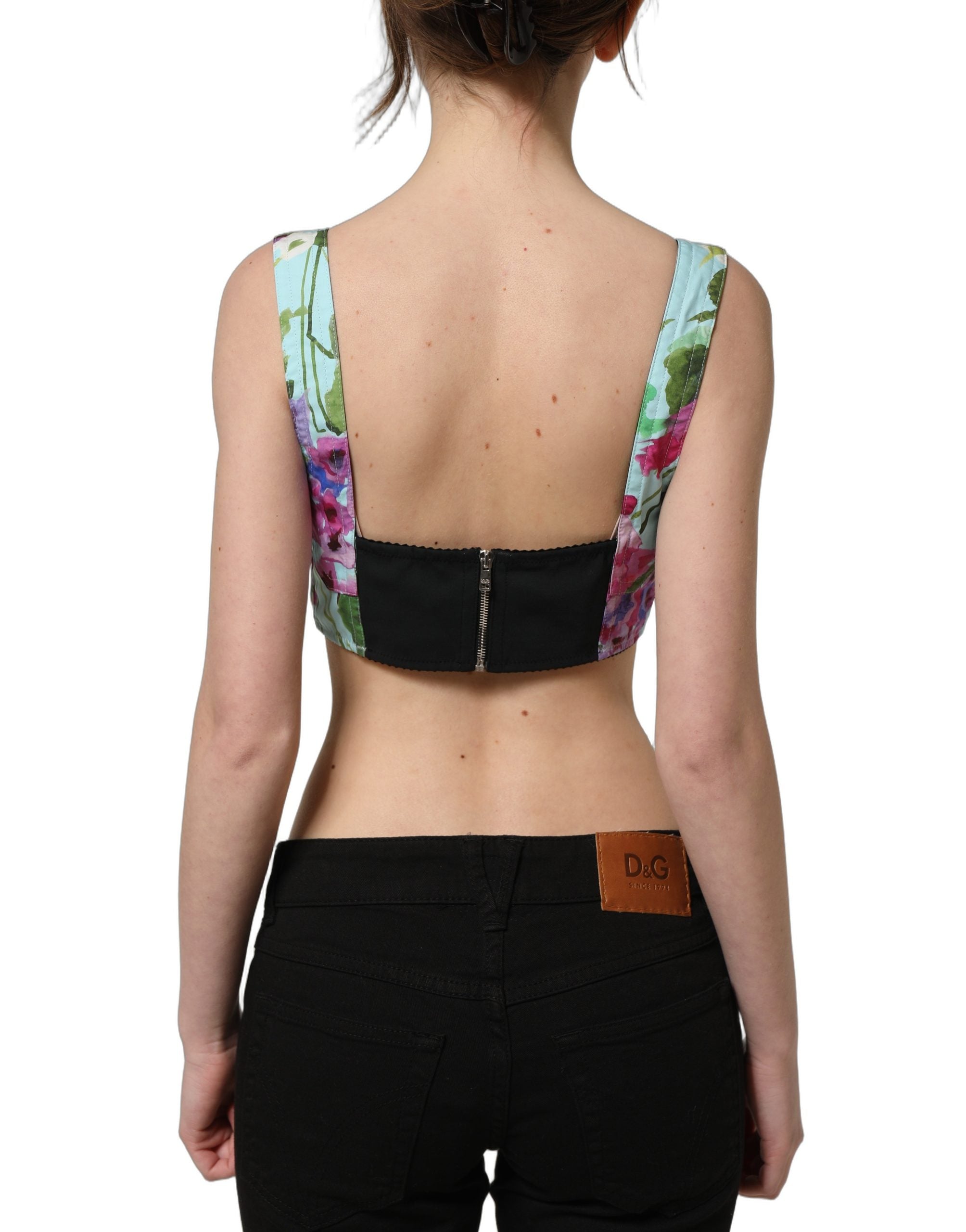 Dolce & Gabbana Bustier-Top mit Blumenprint in Multicolor-3