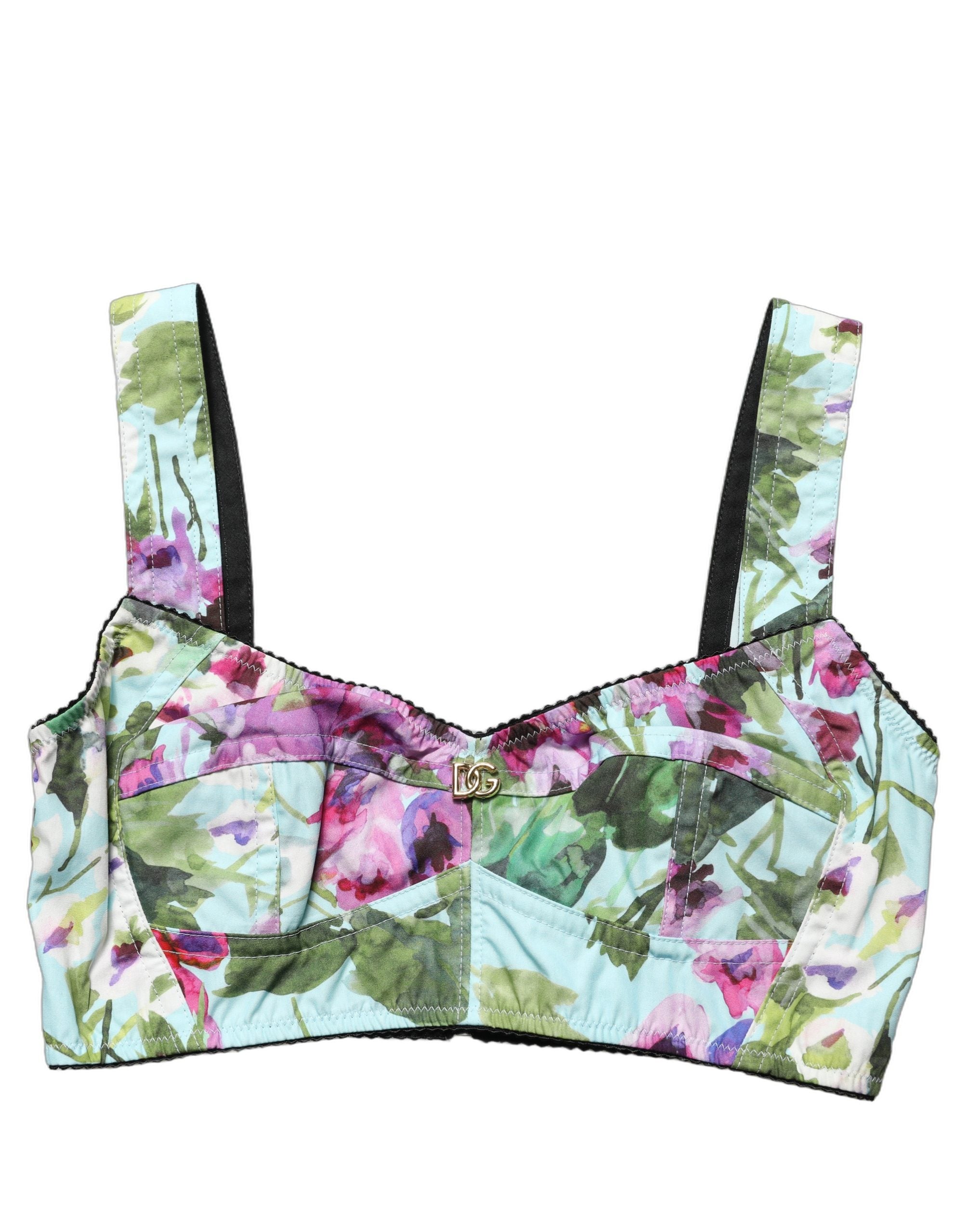 Dolce & Gabbana Bustier-Top mit Blumenprint in Multicolor-4