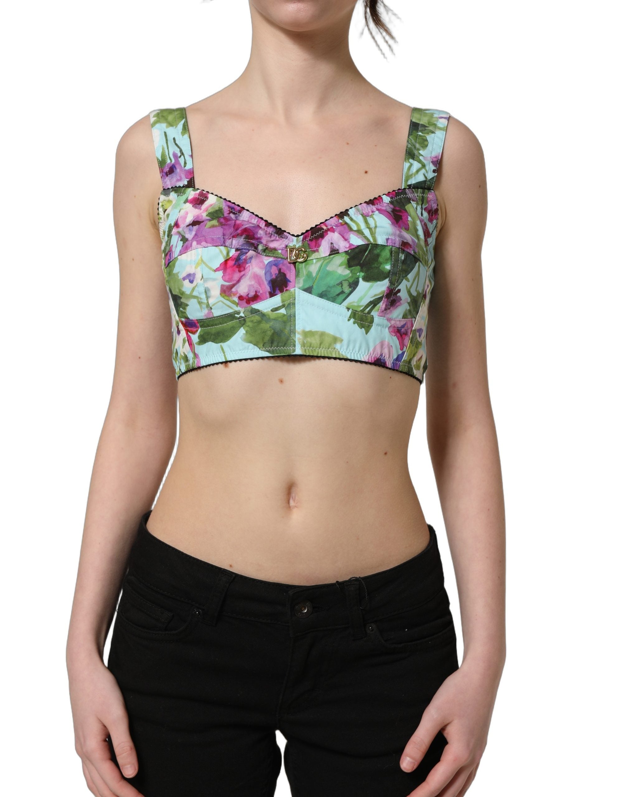 Dolce & Gabbana Bustier-Top mit Blumenprint in Multicolor-7