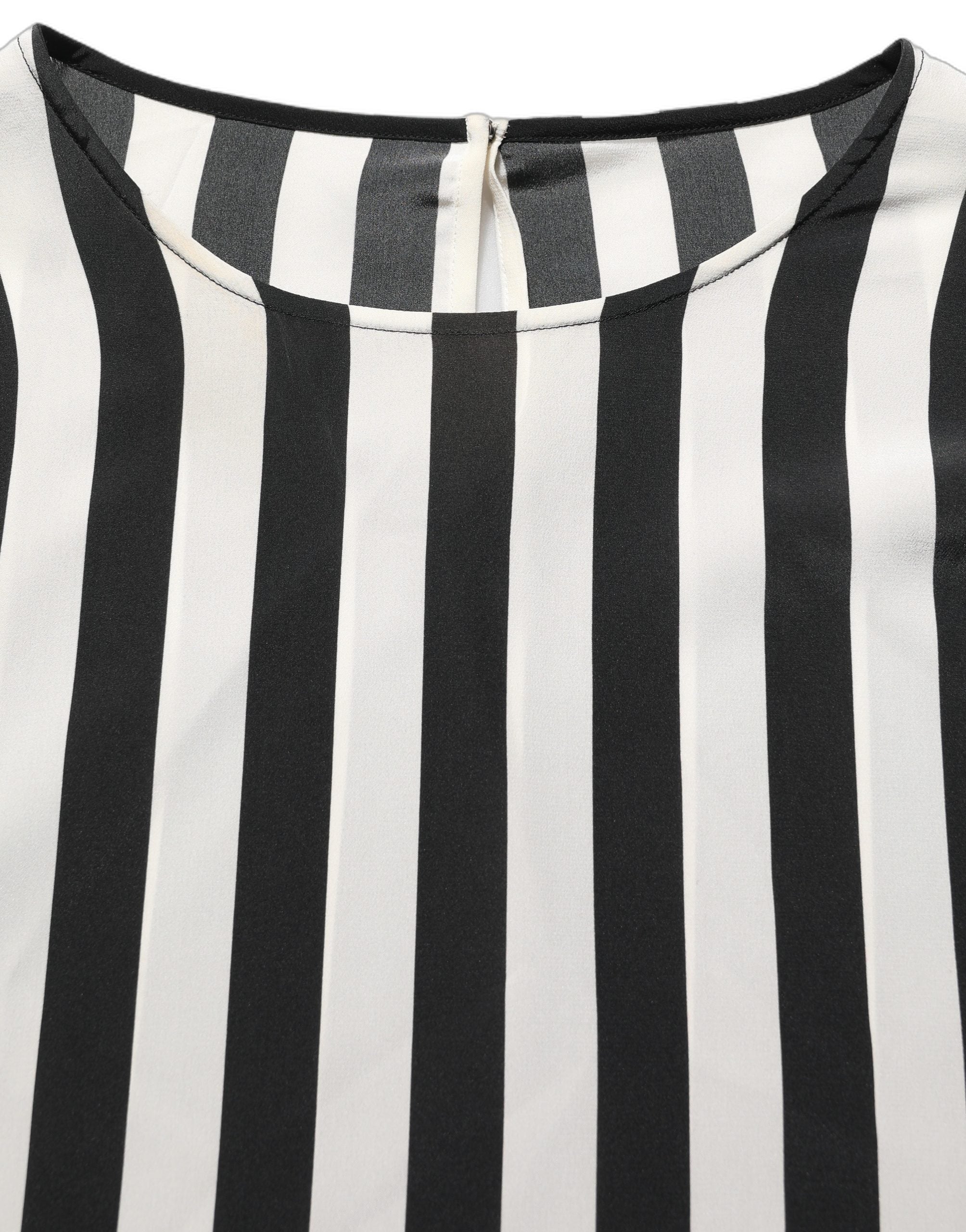 Dolce & Gabbana Bluse mit Rundhalsausschnitt und schwarz-weißen Streifen-1