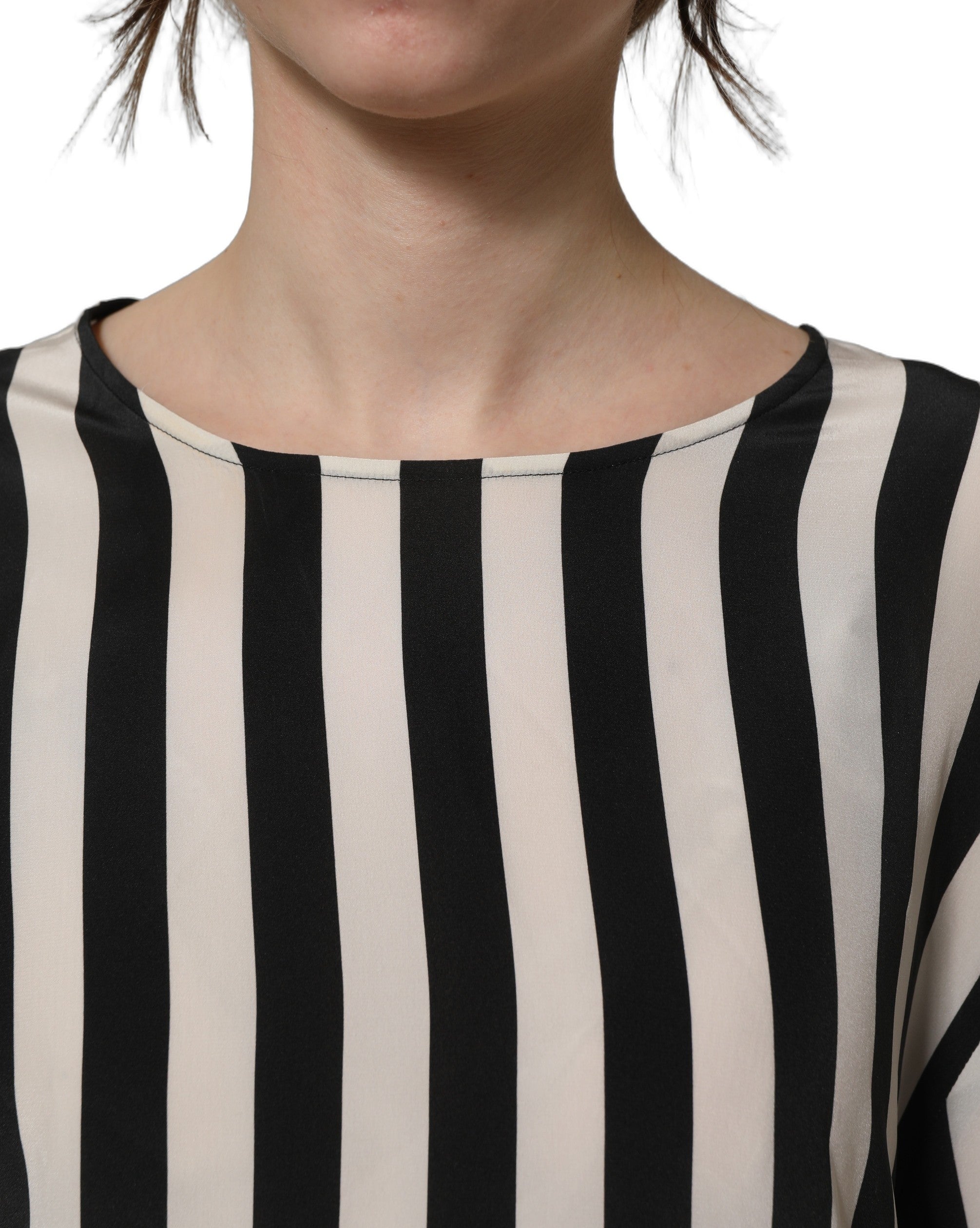 Dolce & Gabbana Bluse mit Rundhalsausschnitt und schwarz-weißen Streifen-6