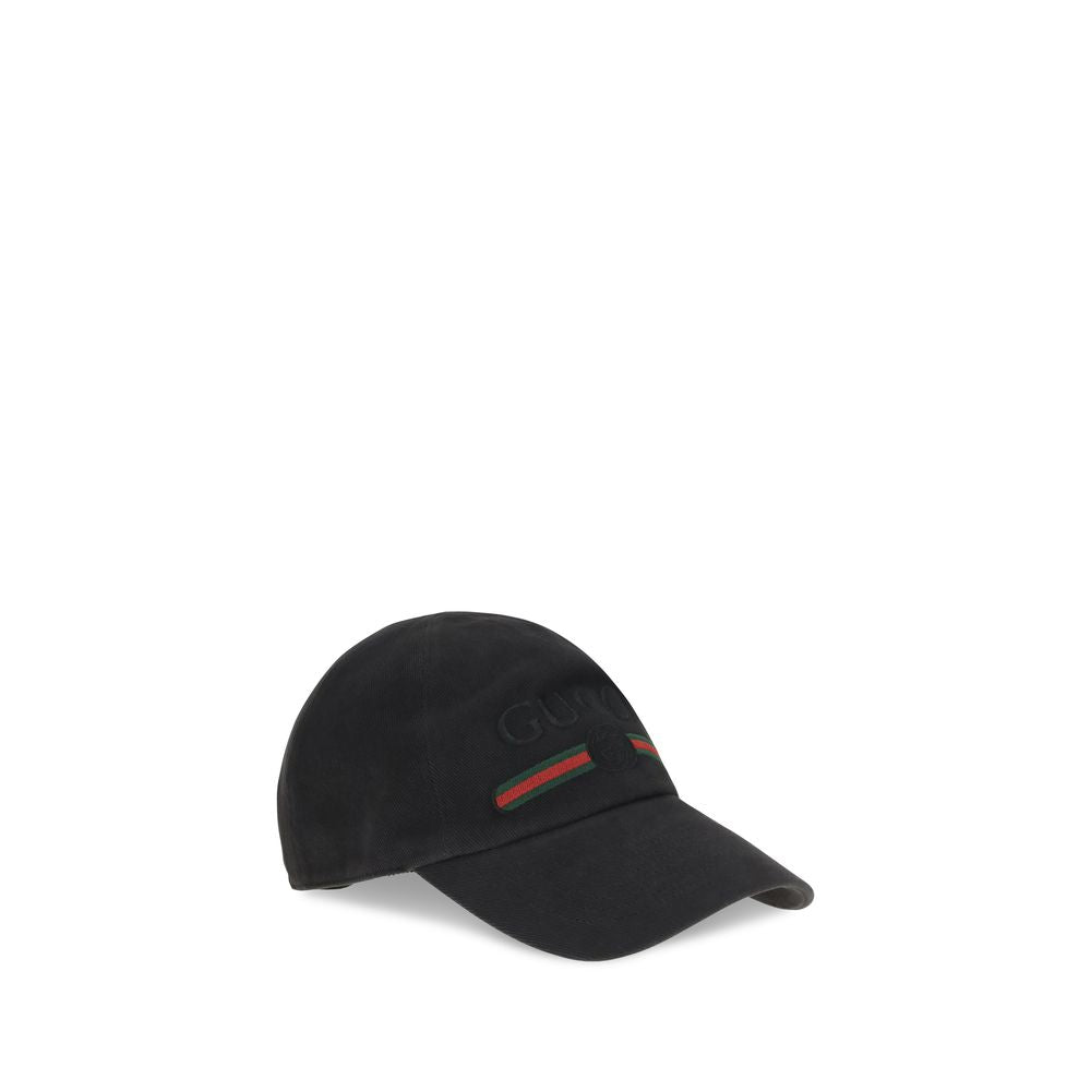Gucci Schwarze Baumwollkappe (Baseball Cap)-2
