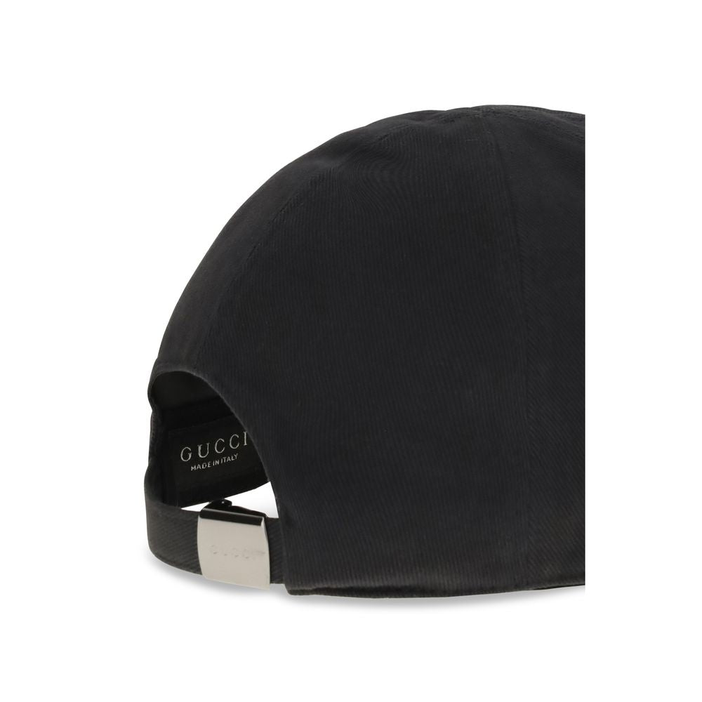 Gucci Schwarze Baumwollkappe (Baseball Cap)-3