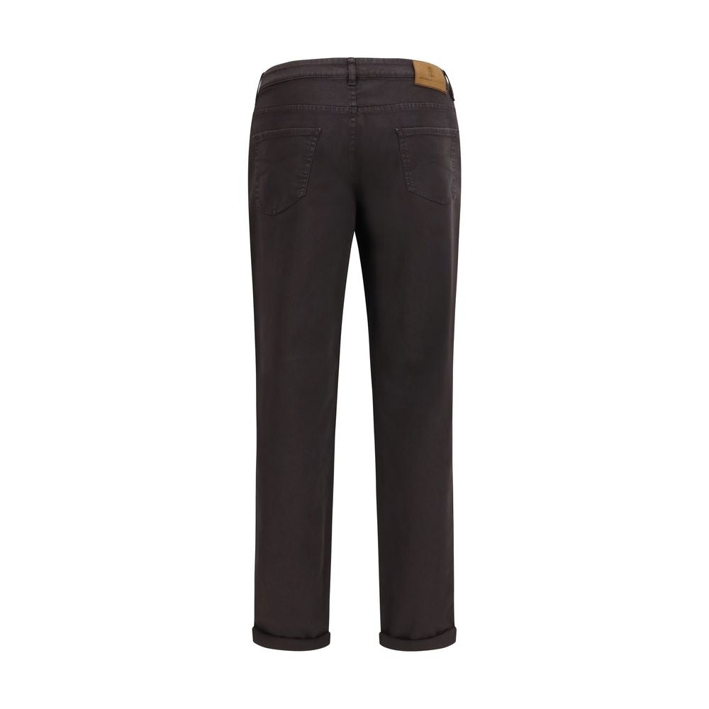 Brunello Cucinelli Braune Cropped Jeans aus Baumwolle-2