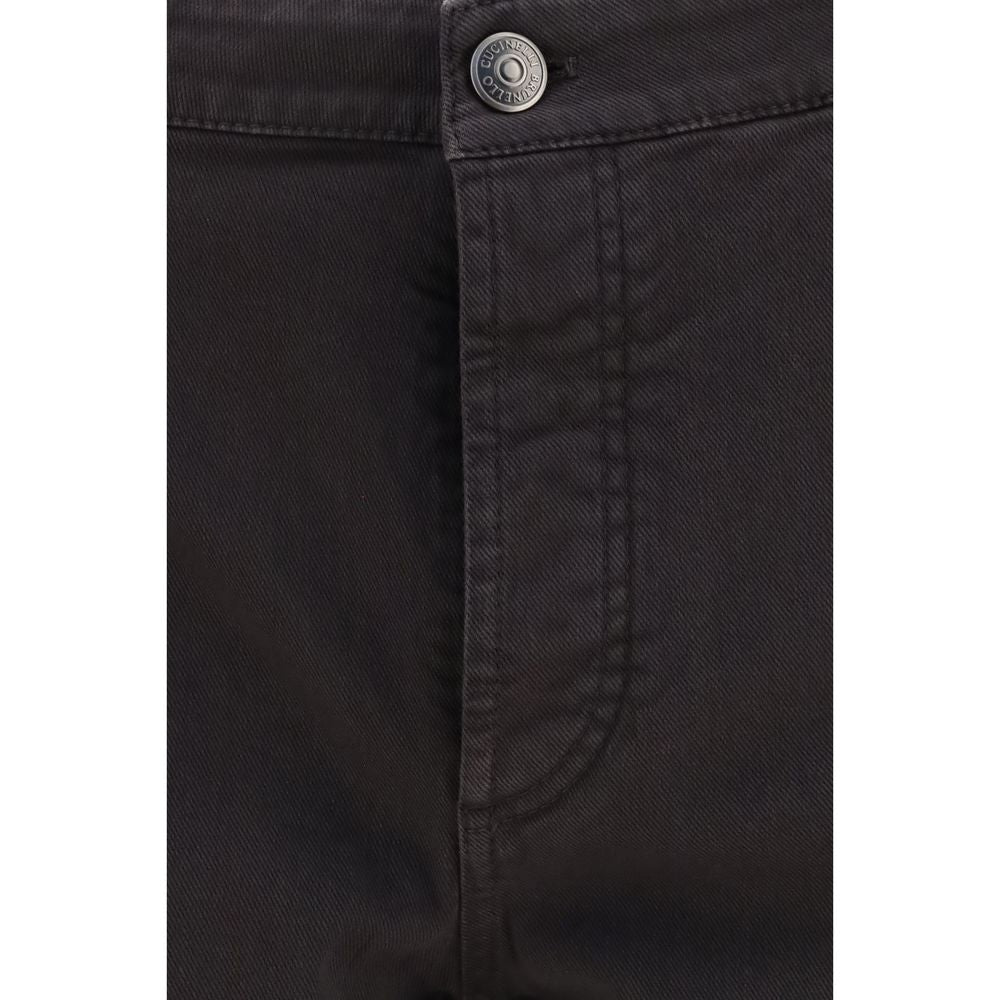 Brunello Cucinelli Braune Cropped Jeans aus Baumwolle-3