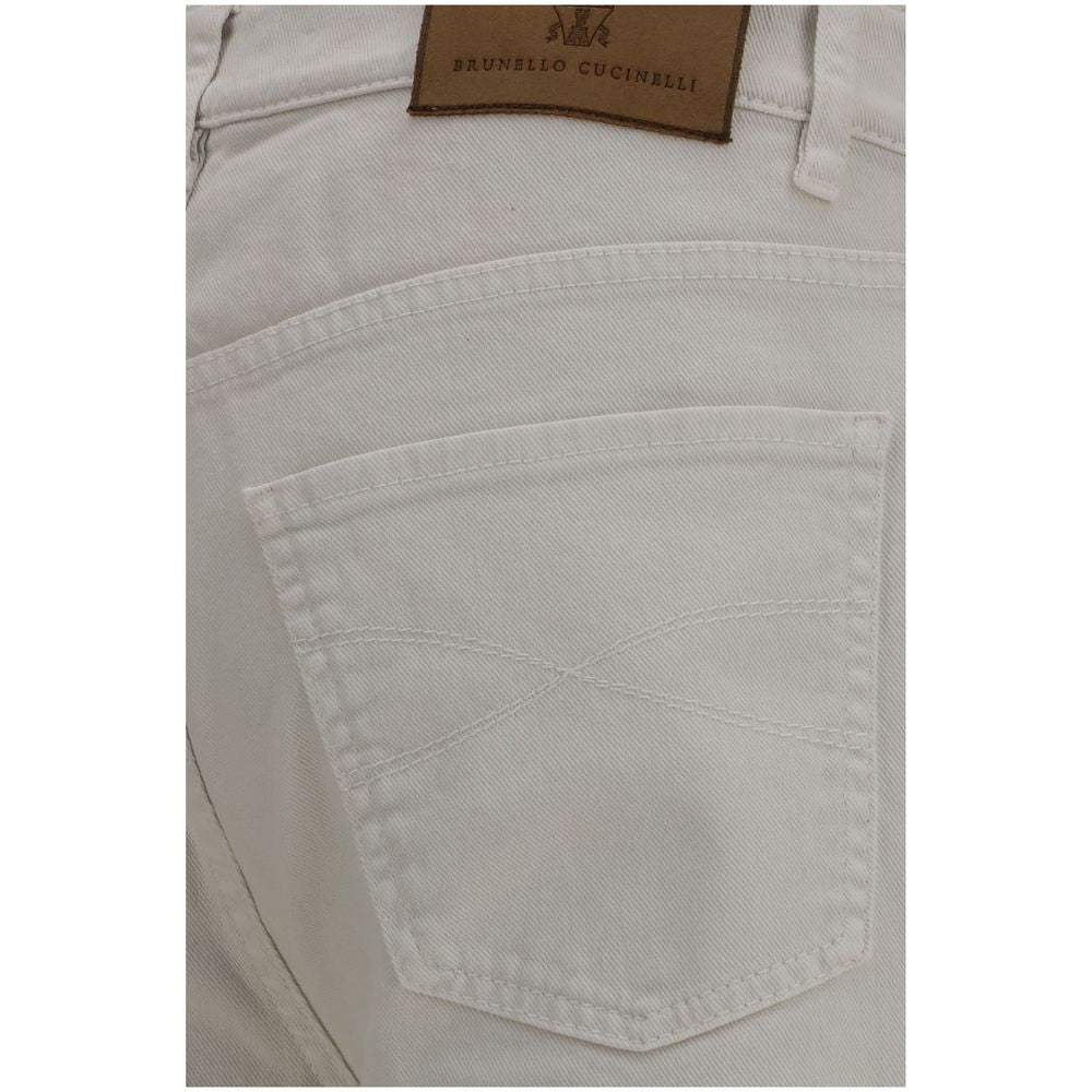 Brunello Cucinelli Weiße Baumwoll-Jeans Denim-3