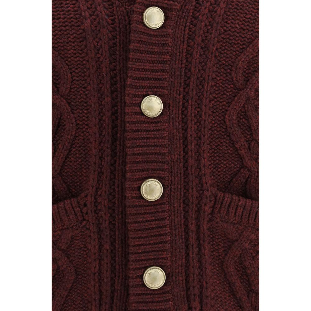 Brunello Cucinelli Kaschmir-Strickjacke in Bordeaux-3