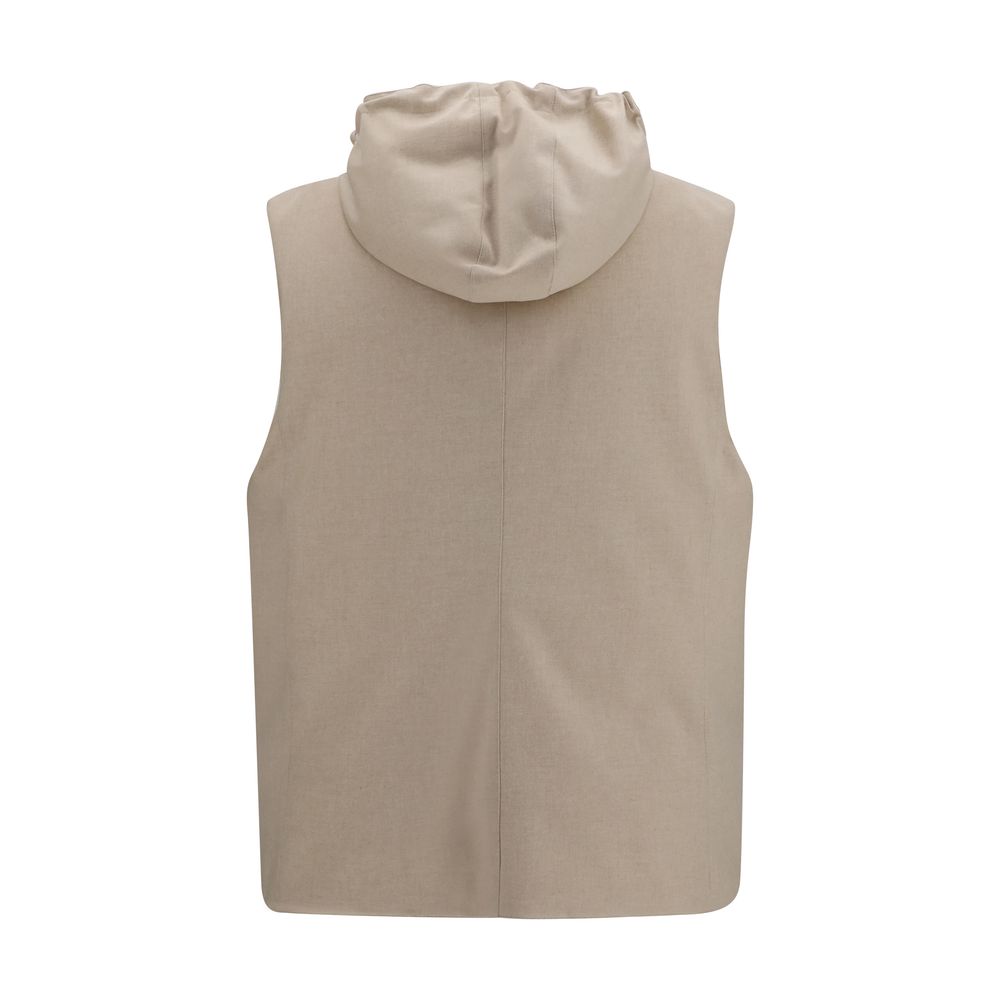 Brunello Cucinelli Beige Wool Oves Aries Weste-2
