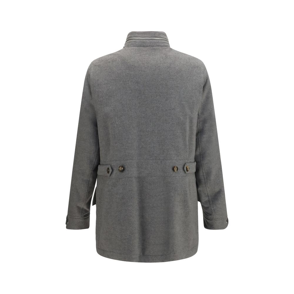 Brunello Cucinelli Grauer Kaschmir-Mantel-2