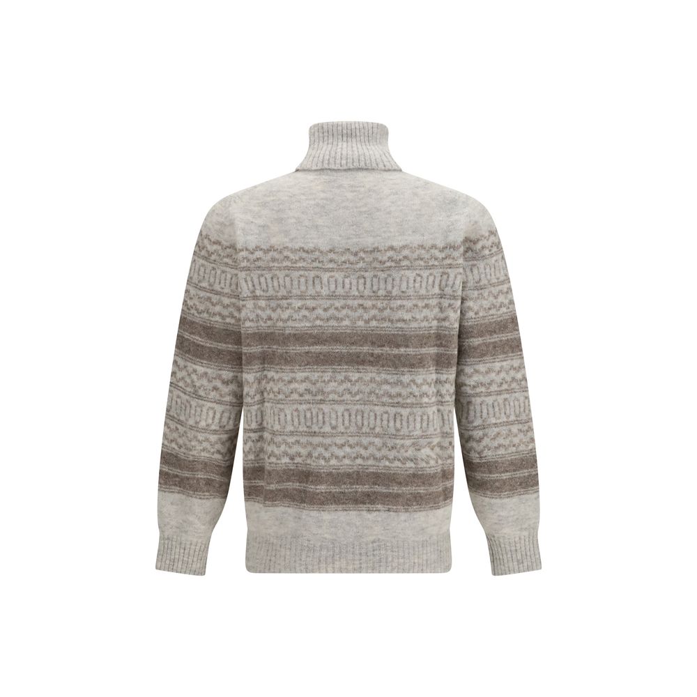 Brunello Cucinelli Grauer Vicugna Pacos Alpaka Rollkragenpullover-2