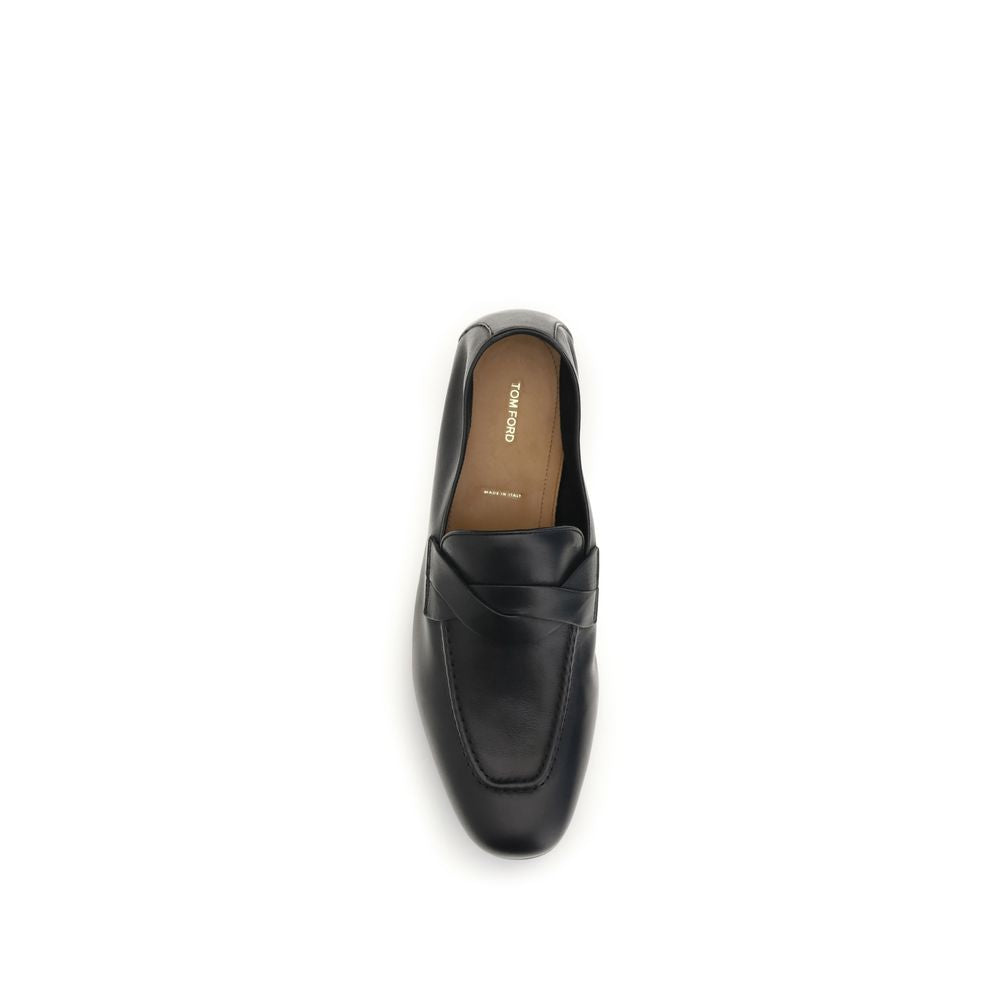 Tom Ford Schwarze "Bos Taurus" Kalbsleder Loafer zum Hineinschlüpfen-4