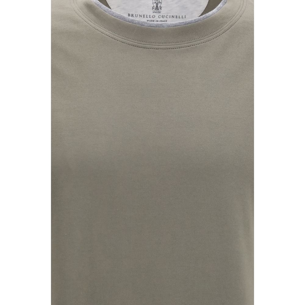 Brunello Cucinelli Bicolor Cotton T-Shirt-3