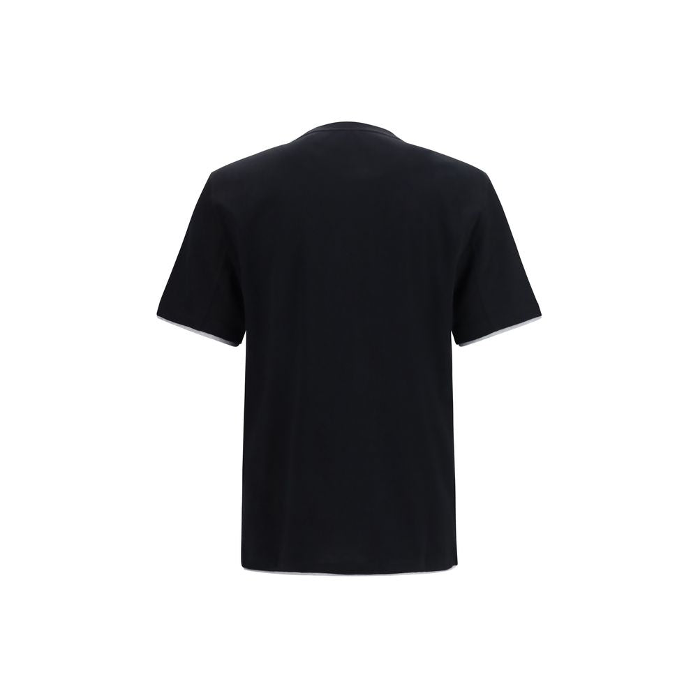Brunello Cucinelli Schwarzes Baumwoll-T-Shirt-2