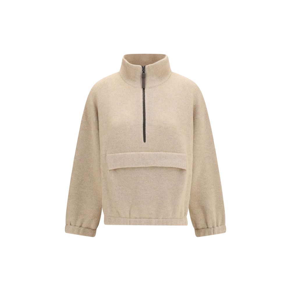 Brunello Cucinelli Beige Kaschmir-Sweatshirt-1